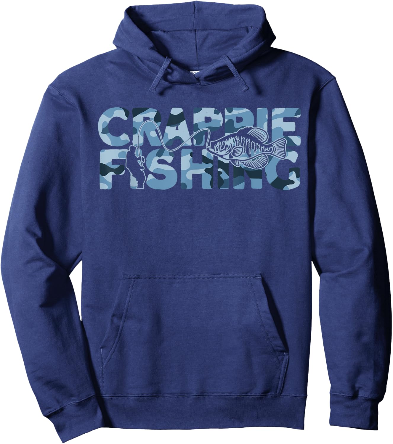 Crappie Fisherman Blue Camouflage Crappie Fishing Hoodie - Hoodie | Navy