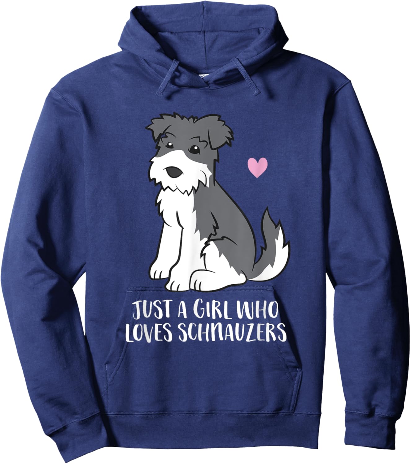 Funny Schnauzer Dog Girl Just a Girl Who Loves Schnauzers Hoodie - Hoodie | Navy