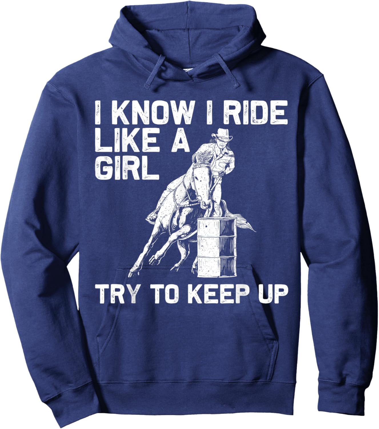 Funny Barrel Racing Gift Rodeo Horse Racer Girl Hoodie - Hoodie | Navy