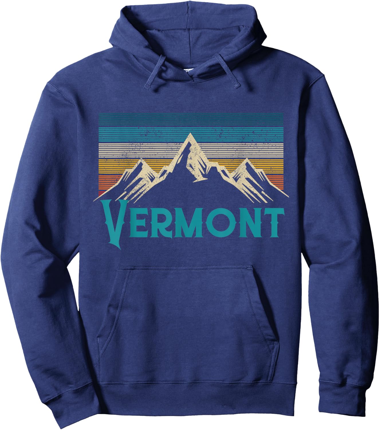 Vermont Vintage Mountains Retro Hiking Souvenir Gift Hoodie - Hoodie | Navy