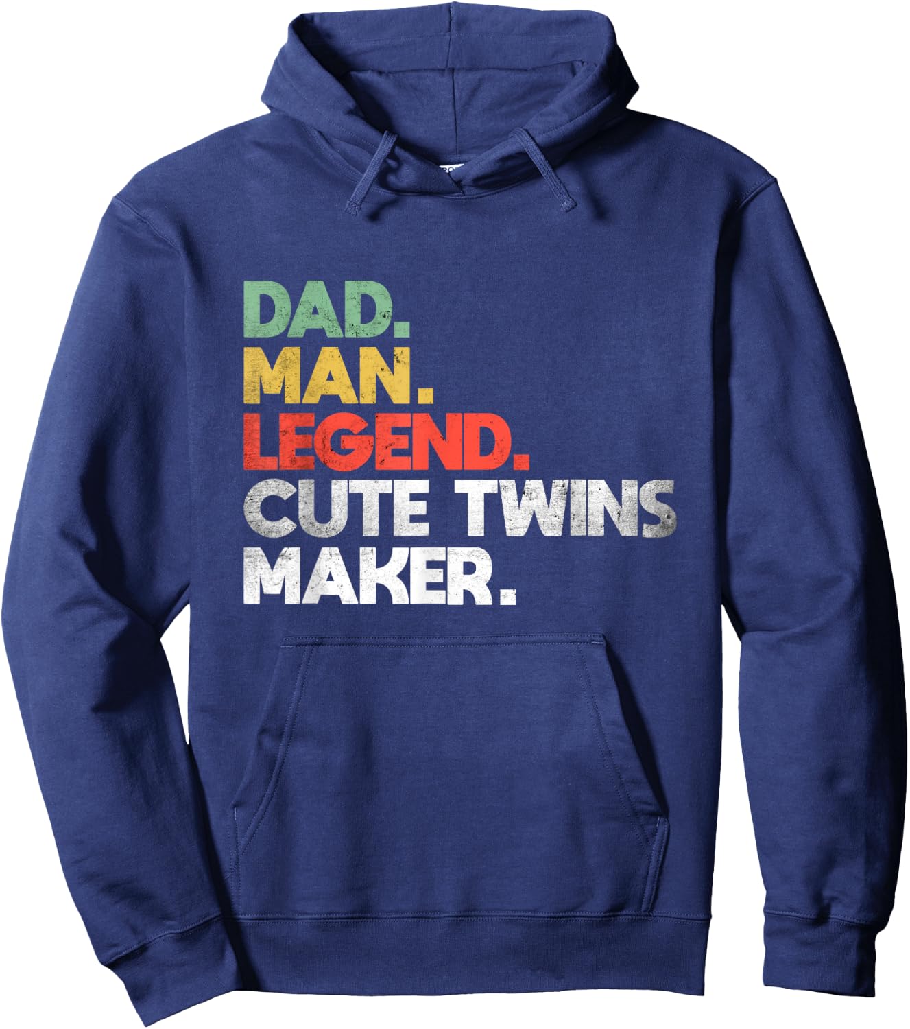 Funny Dad of Twins Cute Twins Maker Daddy of Twins 2023 Hoodie - Hoodie | Navy