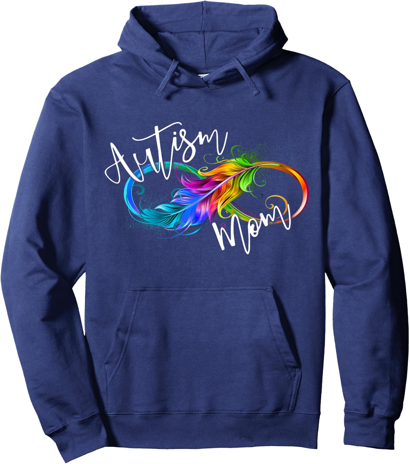 Neurodiversity Symbol Rainbow Infinity Autism Mom Awareness Hoodie - Hoodie | Navy