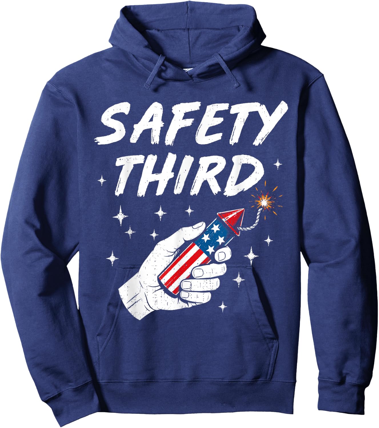 Safety Fireworks Firecracker Funny 4th of July Patriotic USA Hoodie - Hoodie | Navy