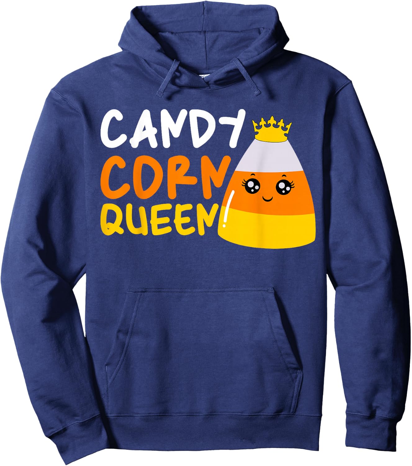 Candy Corn Queen Costume Halloween Cute Kawaii Crown Girls Hoodie - Hoodie | Navy