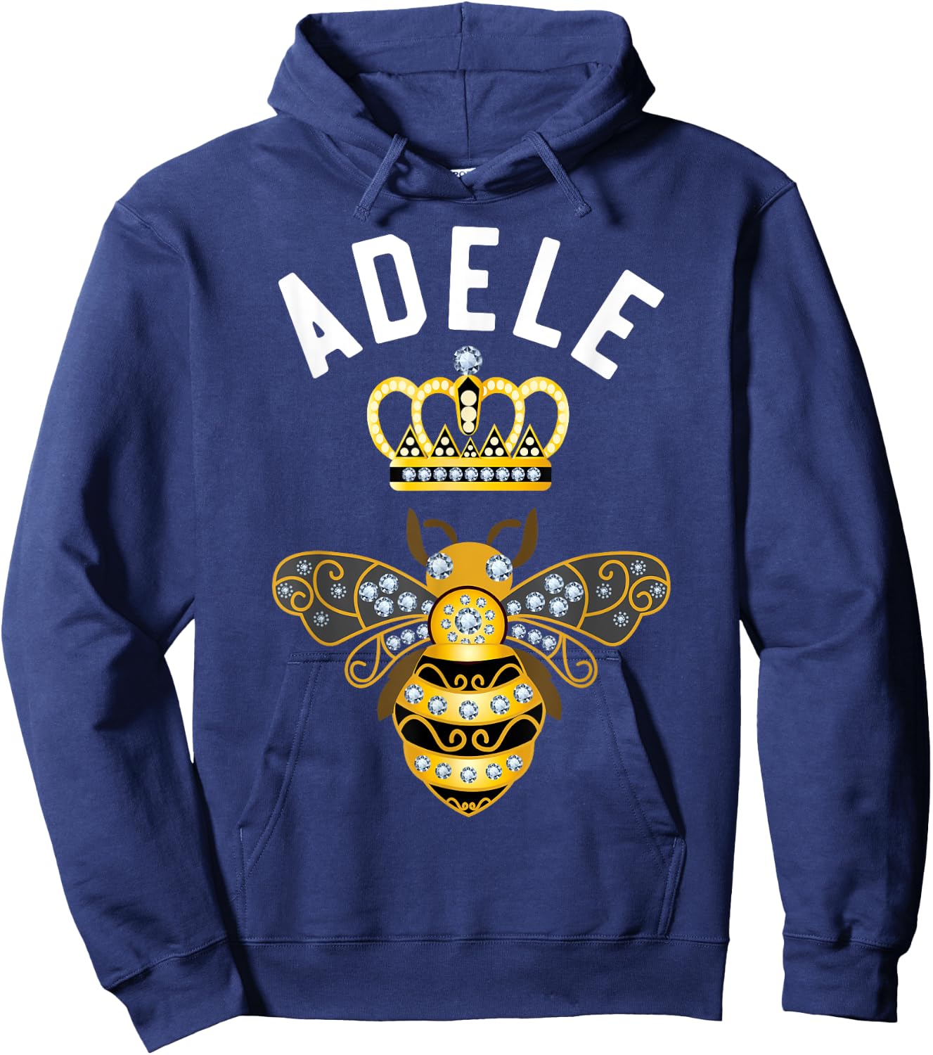 Adele Name Adele Birthday Gifts Queen Crown Bee Adele Hoodie - Hoodie | Navy