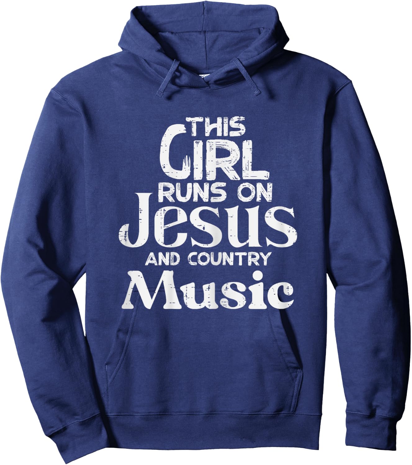 This Girl Runs On Jesus Country Music Christian Girls Women Hoodie - Hoodie | Navy