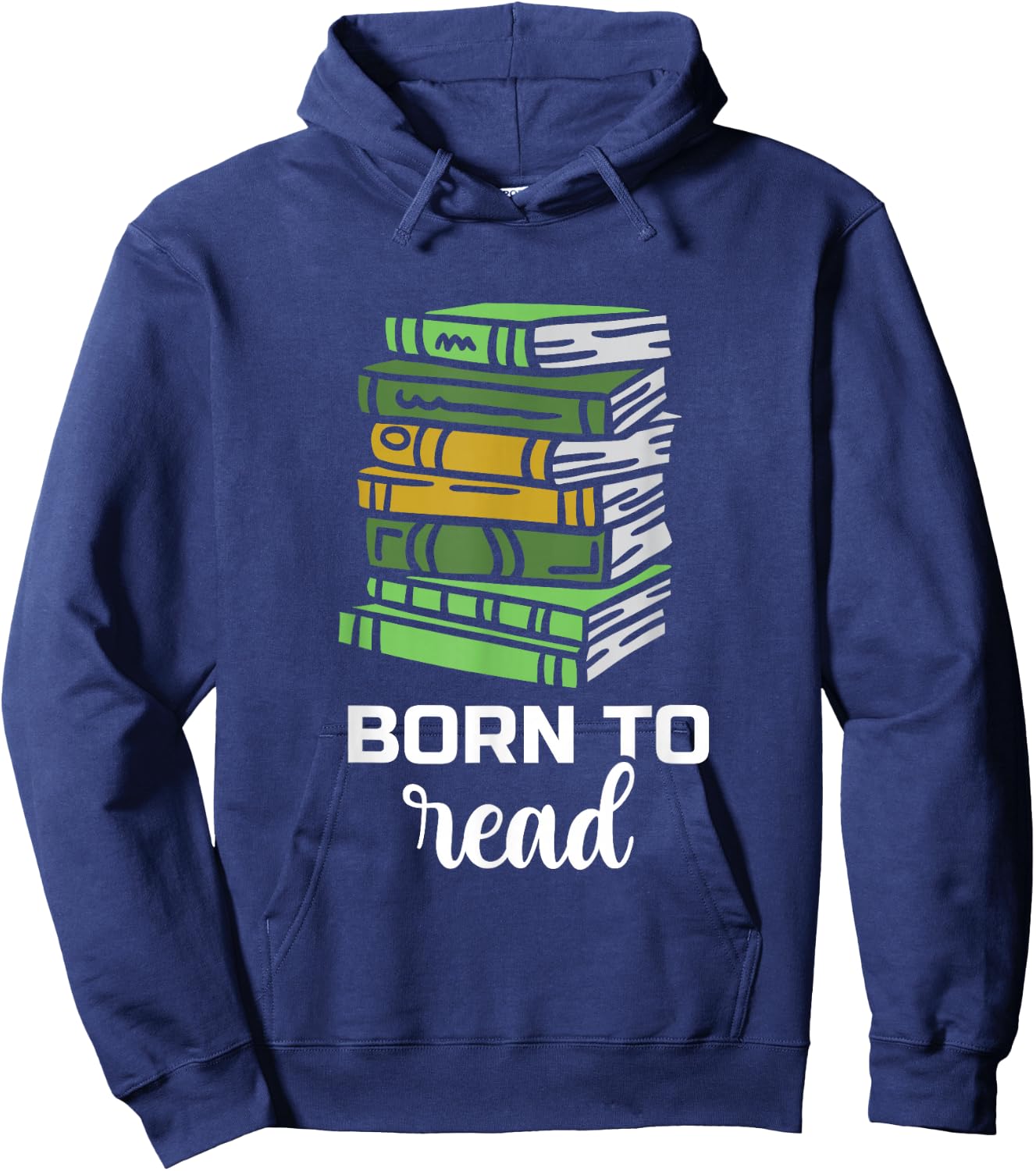 For Reading Born Book Reader Reading Books Hoodie - Hoodie | Navy