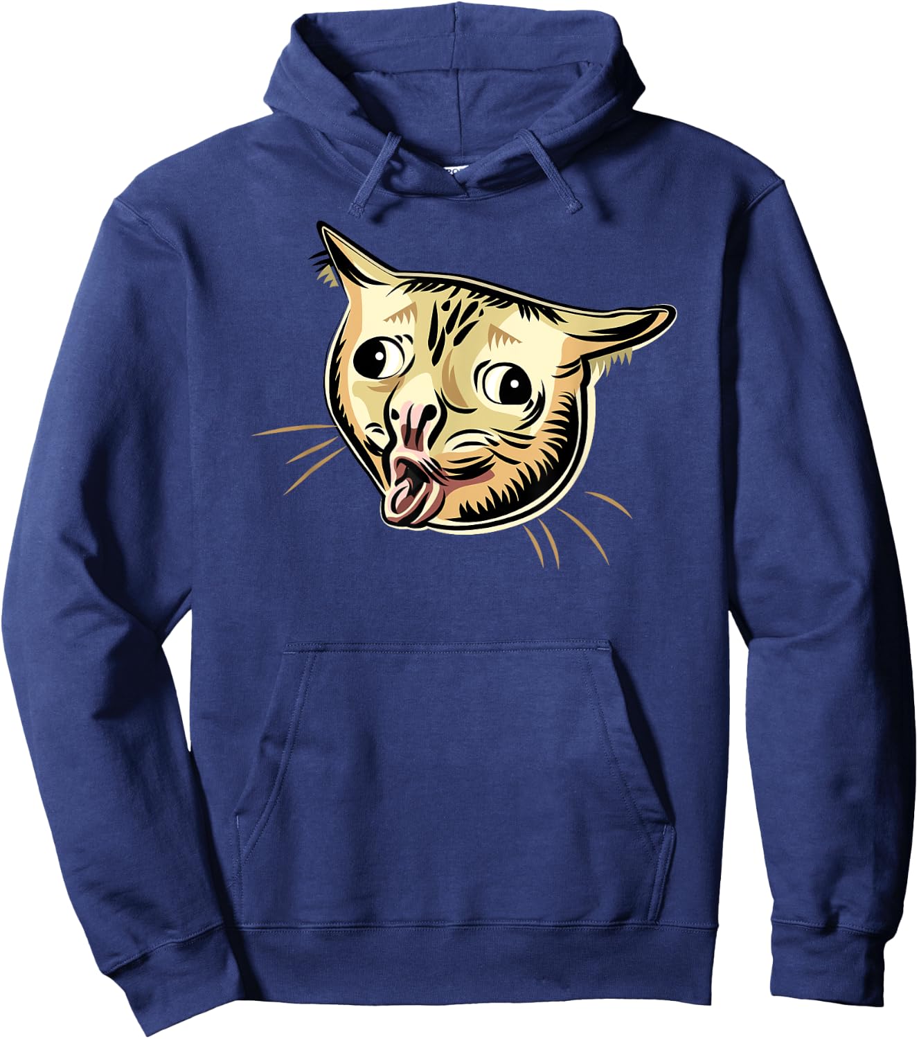 Coughing Cat Funny Cat Meme Graphic Hoodie - Hoodie | Navy