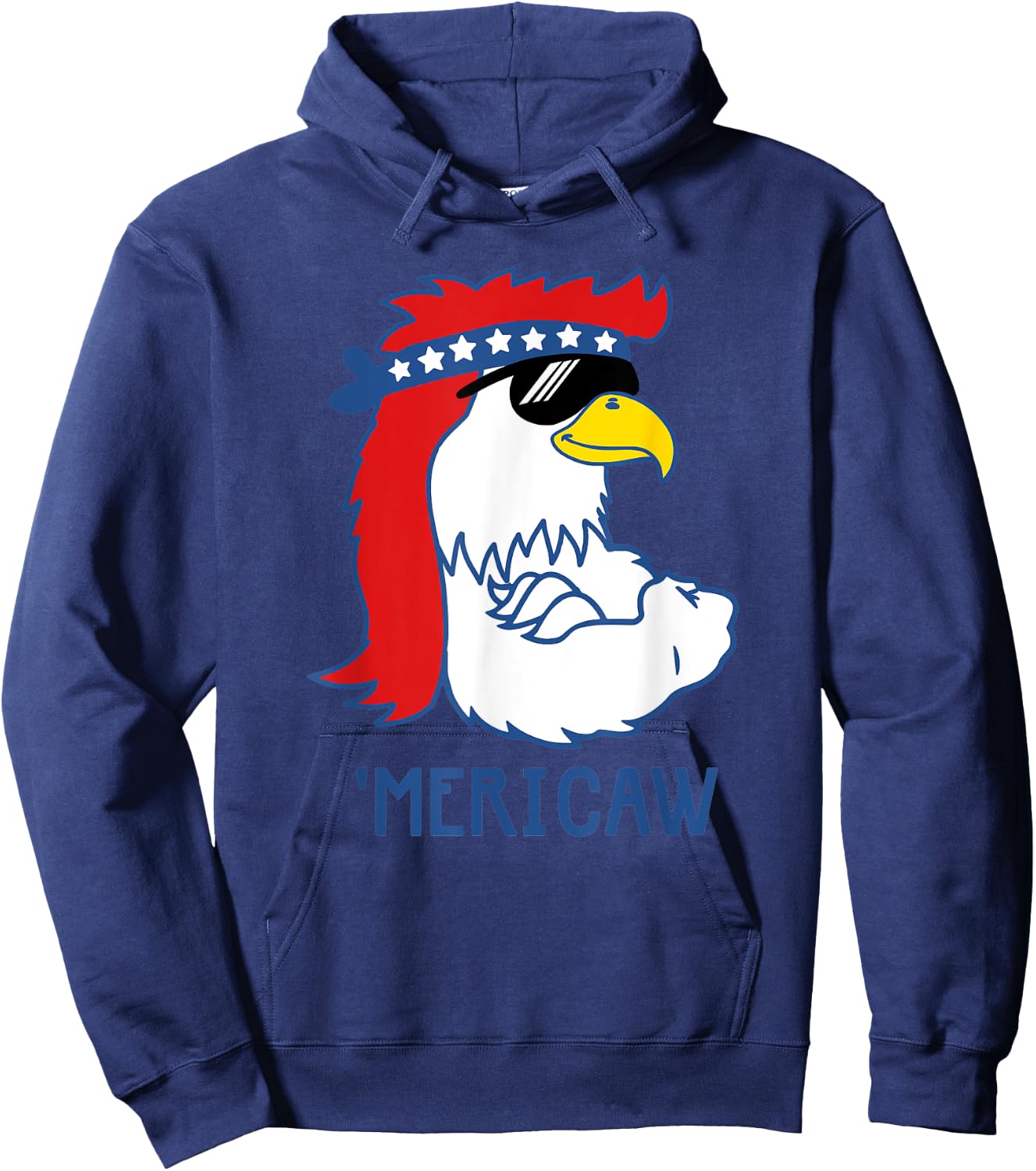 Trendy 'Mericaw Cool Muscle Eagle Hoodie - Hoodie | Navy