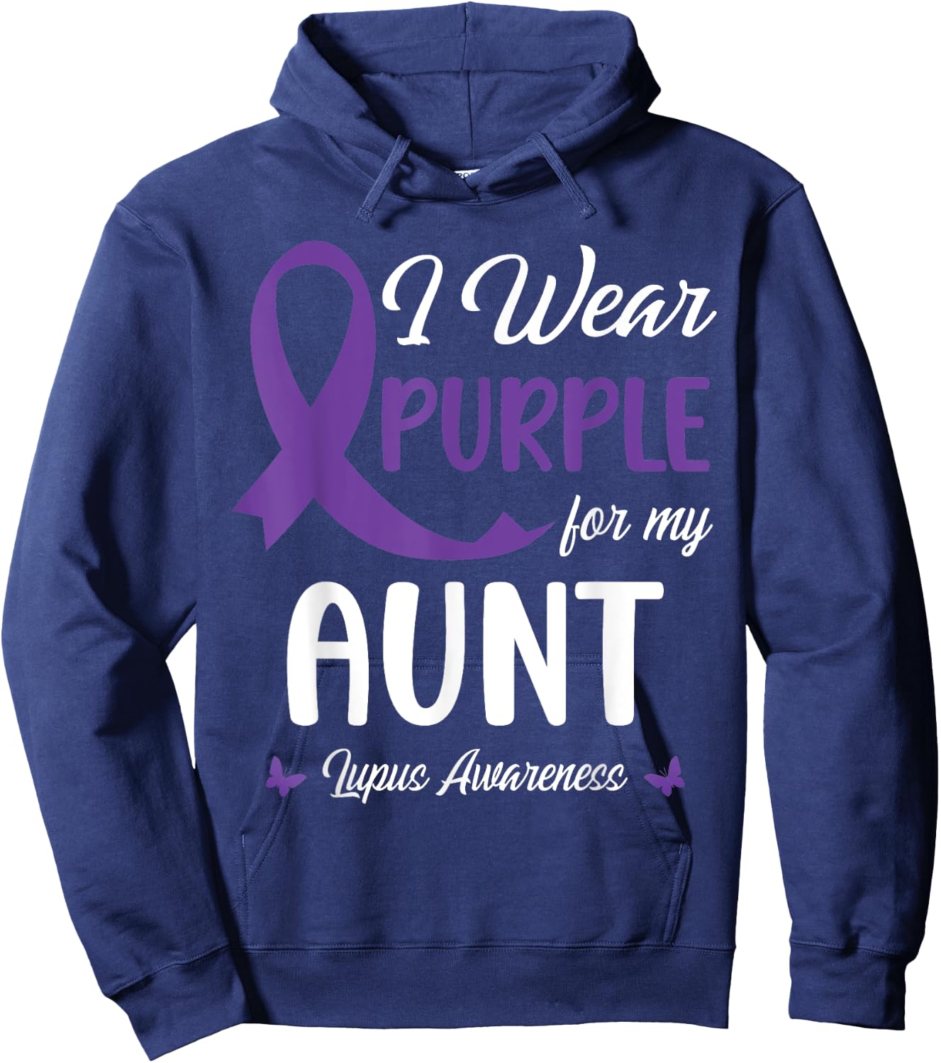 I Wear Purple For My Aunt Lupus Awareness Warrior Support Hoodie - Hoodie | Navy