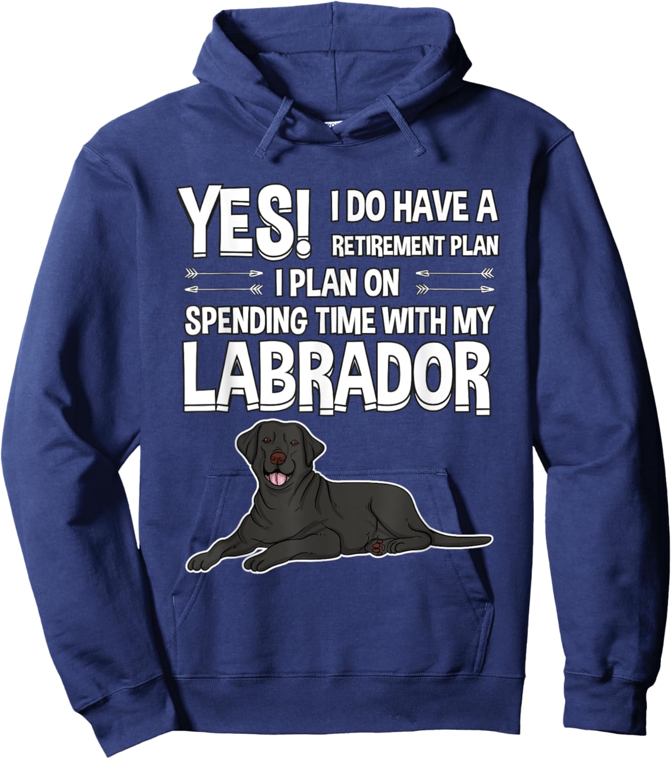 Retirement Plan Labrador Black Lab Gift Labrador Hoodie - Hoodie | Navy
