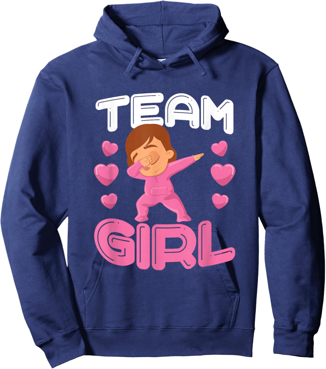 Cute Team Girl Gender Reveal Dabbing White Baby It's A Girl Hoodie - Hoodie | Navy