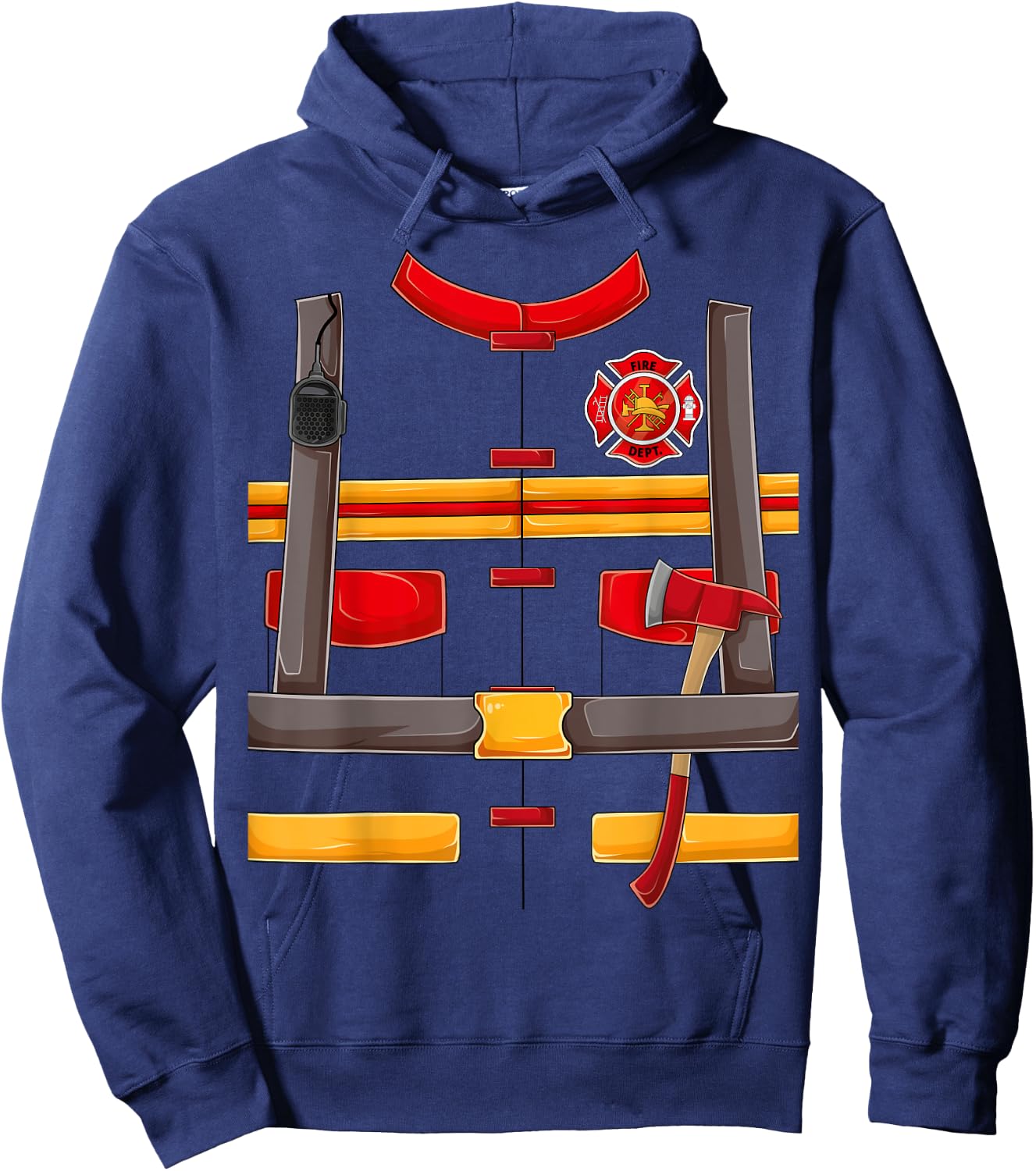 Firefighter Fireman Halloween Costume for Boys kids men DIY Hoodie - Hoodie | Navy