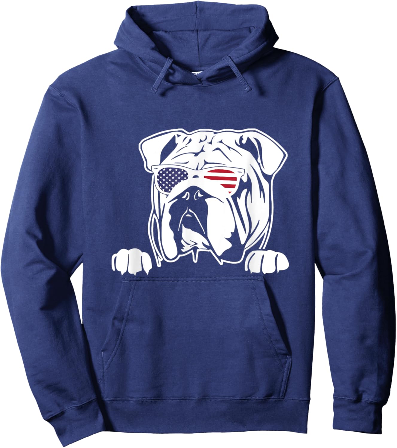 Olde English Bulldogge American Flag Hoodie - Hoodie | Navy