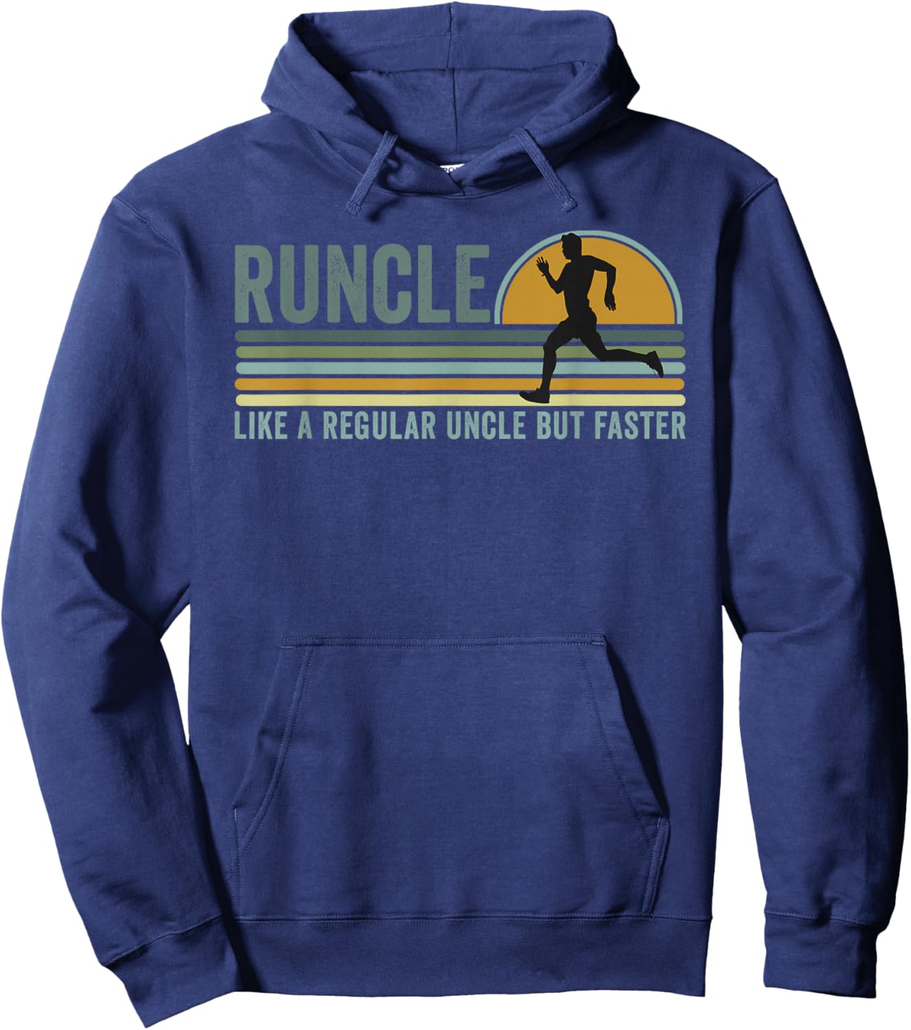 Runcle Funny Running Uncle Meme Fast Runner Racer Racing Man Hoodie - Hoodie | Navy