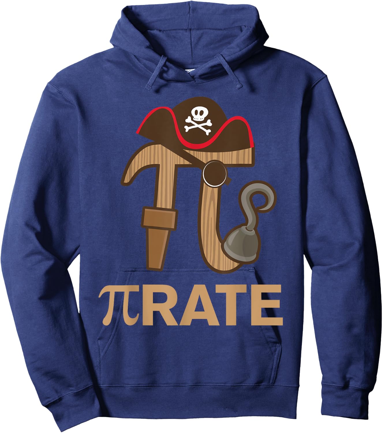 Pirate - Funny Math Geek 3.14 Hat Hook Pi Day March 14 Pun Hoodie - Hoodie | Navy