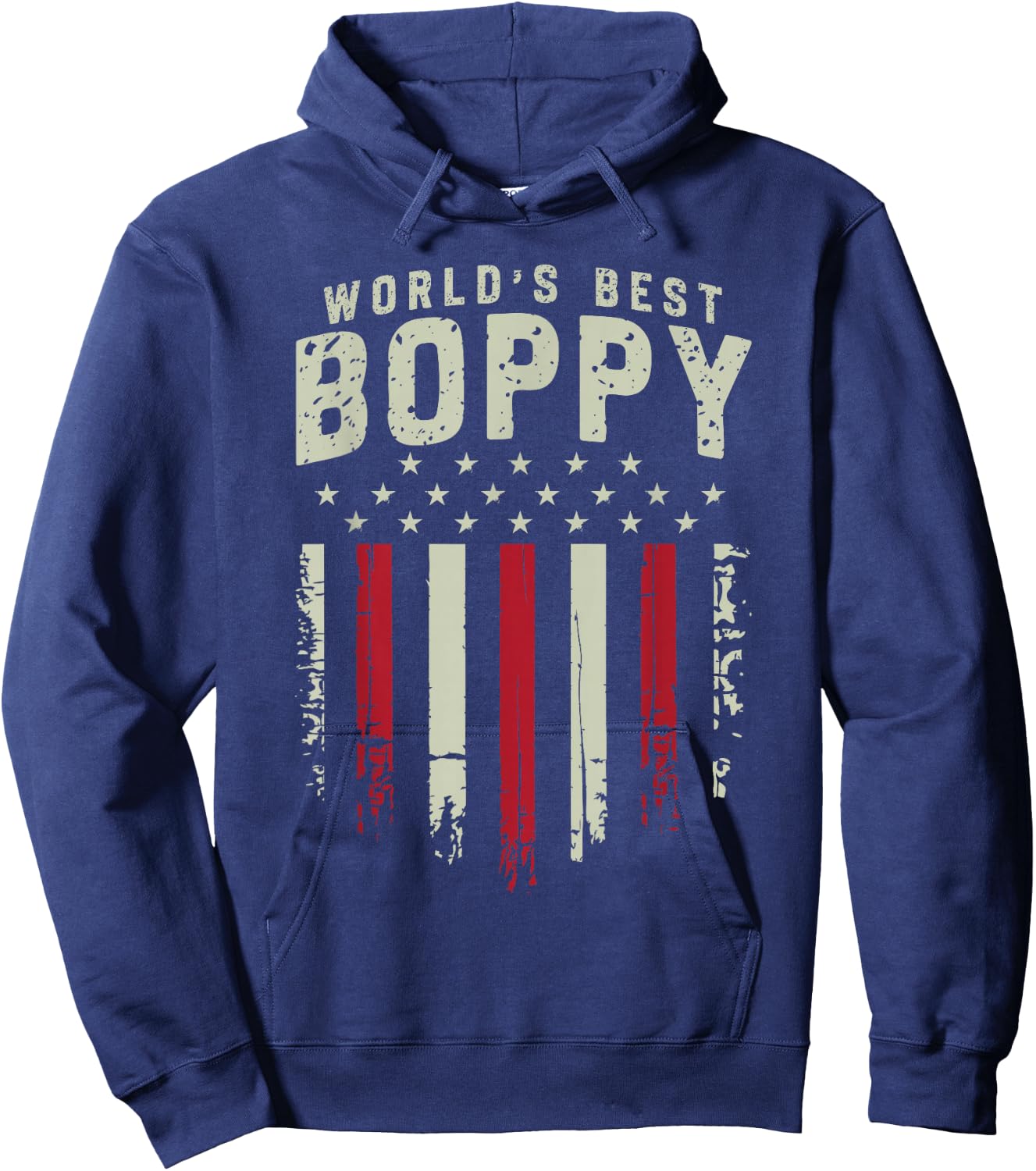 Worlds Best Boppy Ever American Flag Fathers Day Grandpa Hoodie - Hoodie | Navy