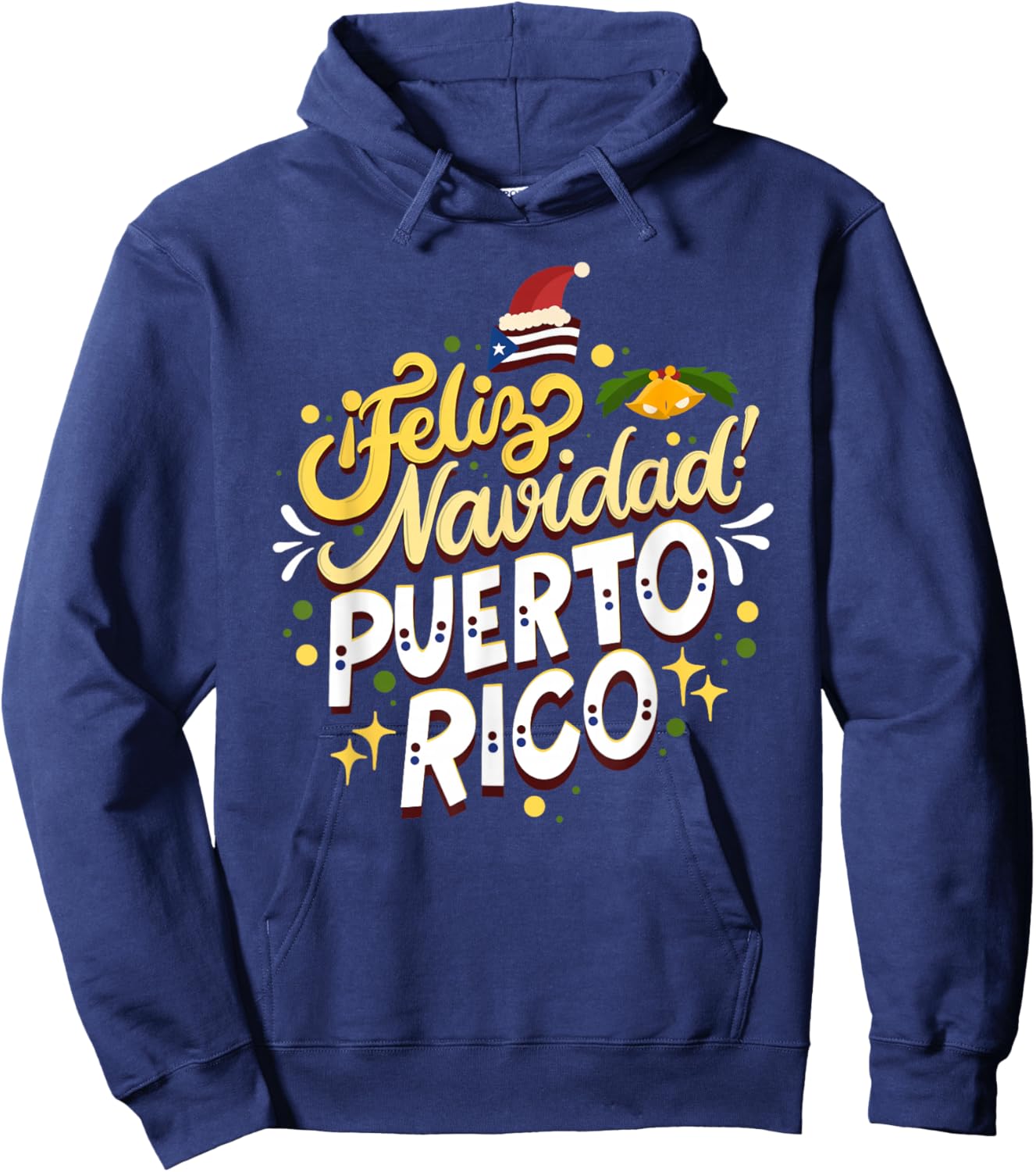 Feliz Navidad Puerto Rico - Christmas Wishes From Boricua Hoodie - Hoodie | Navy
