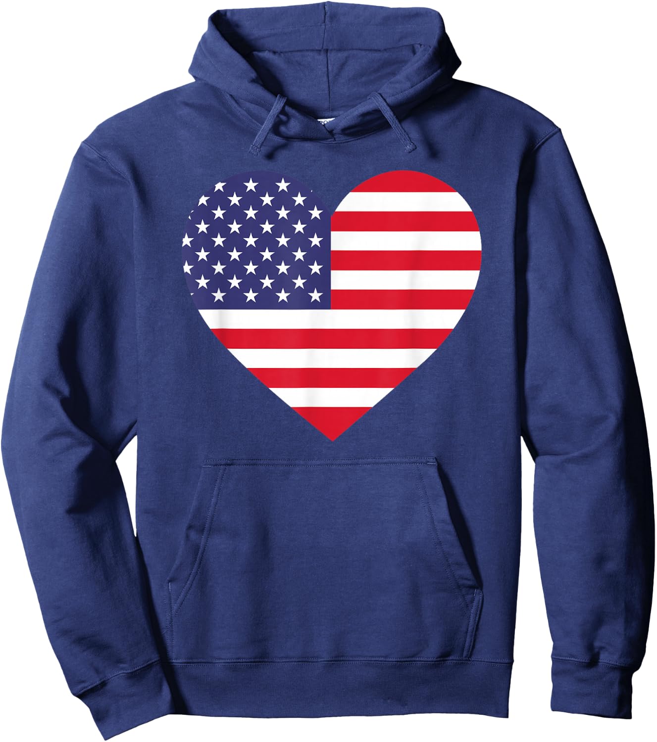 American Flag Heart 4th of July USA Love Patriotic Pride Hoodie - Hoodie | Navy