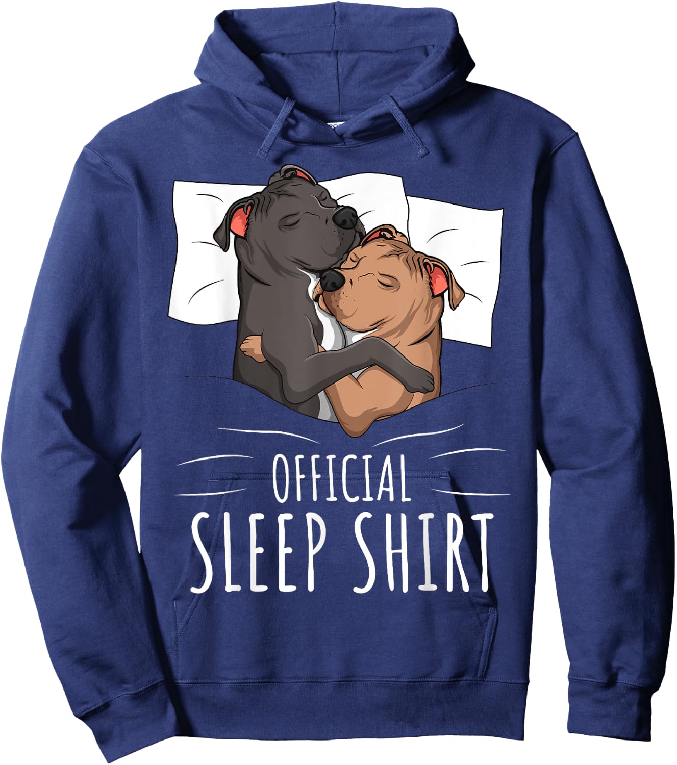 Official Sleep Shirt Staffordshire Bull Terrier Dog Hoodie - Hoodie | Navy