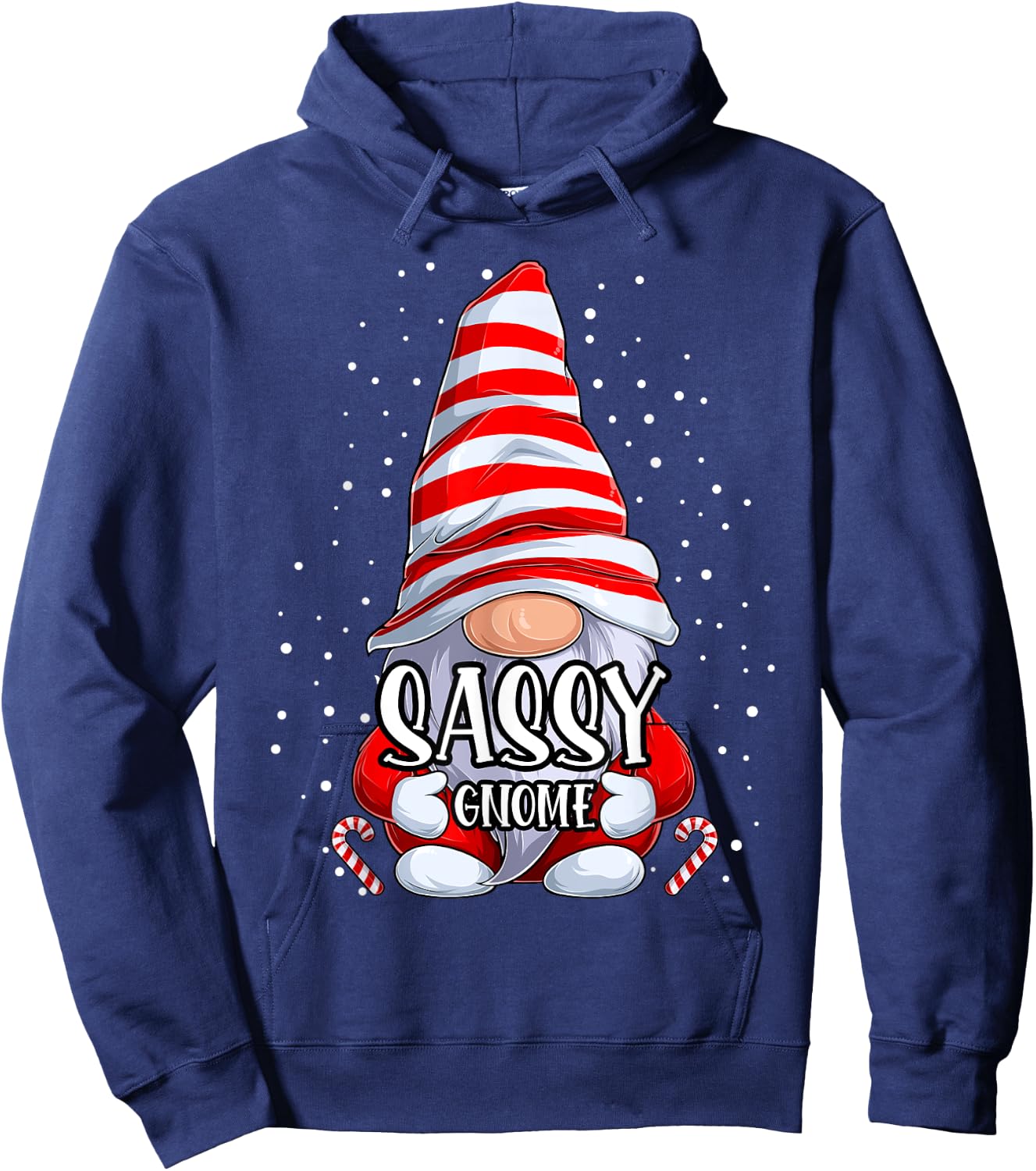 Sassy Gnome christmas pajamas matching family group Hoodie - Hoodie | Navy