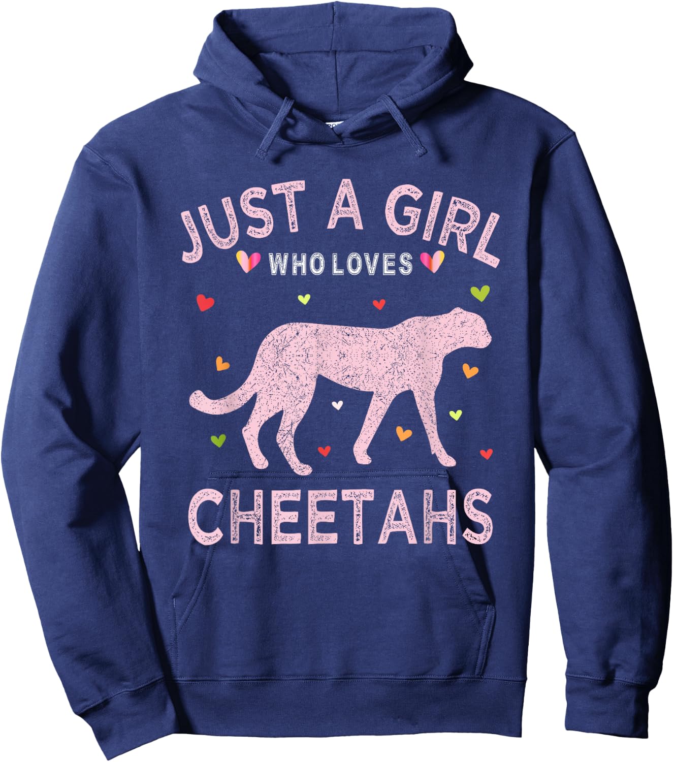 Cheetah Animal Lover Gift Just A Girl Who Loves Cheetahs Hoodie - Hoodie | Navy