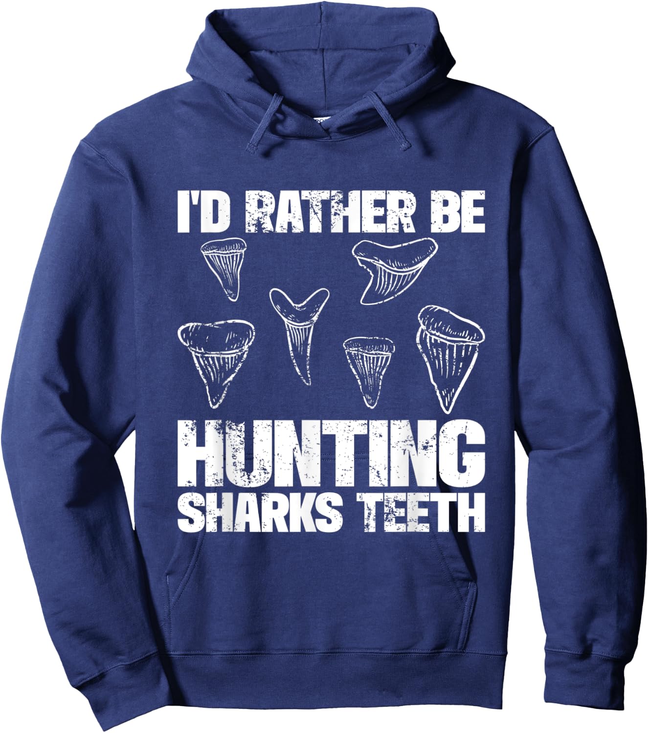 Shark Teeth Hunter Shark Tooth Hunting Fossil Hunter Hoodie - Hoodie | Navy