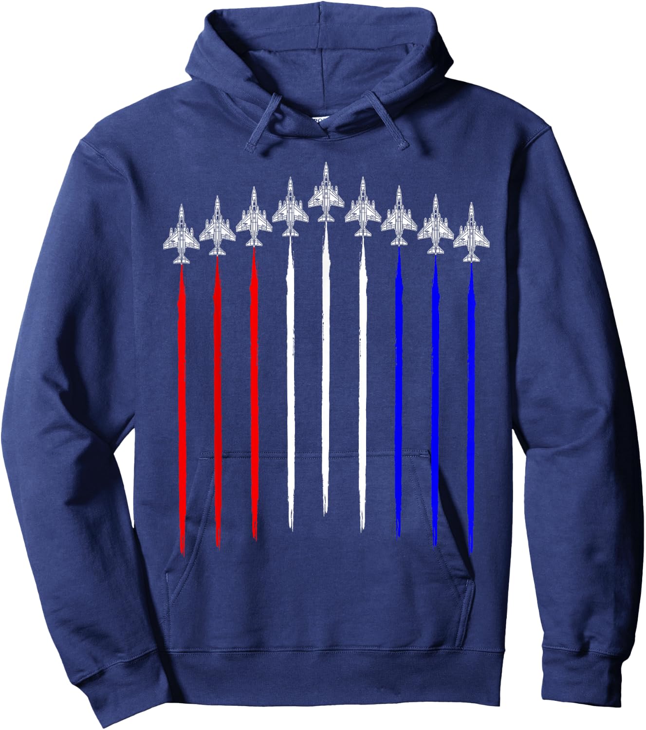 F-4 Phantom Squadron USA Airplane Contrails American Flag F4 Hoodie - Hoodie | Navy