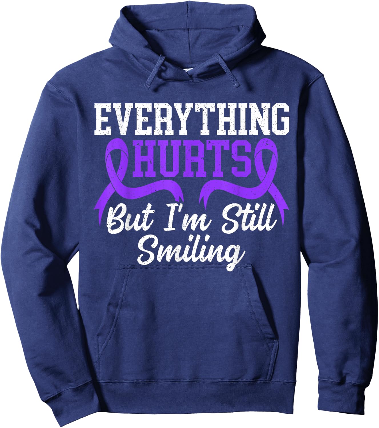 Everything Hurts But I'm Still Smiling Lupus Awareness Hoodie - Hoodie | Navy