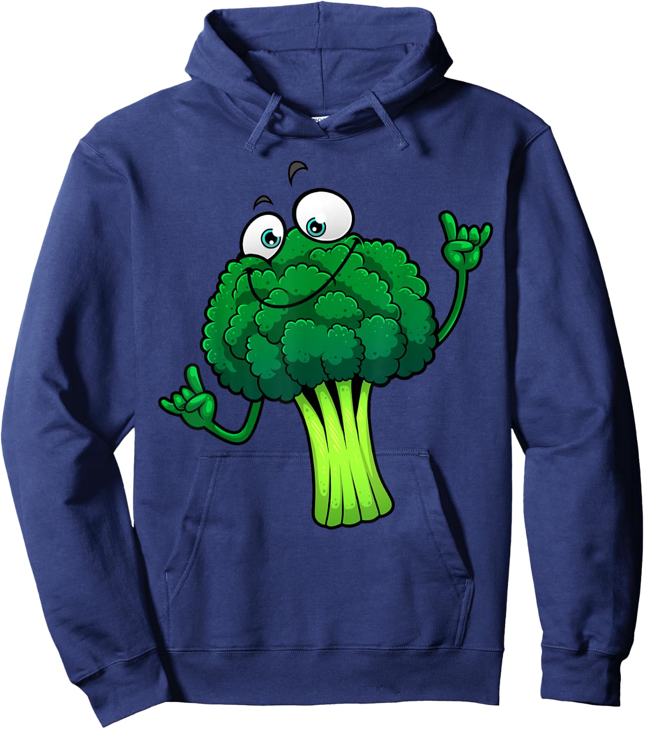 Funny Broccoli Lover Designs Women Vegetarian Foodie Hoodie - Hoodie | Navy