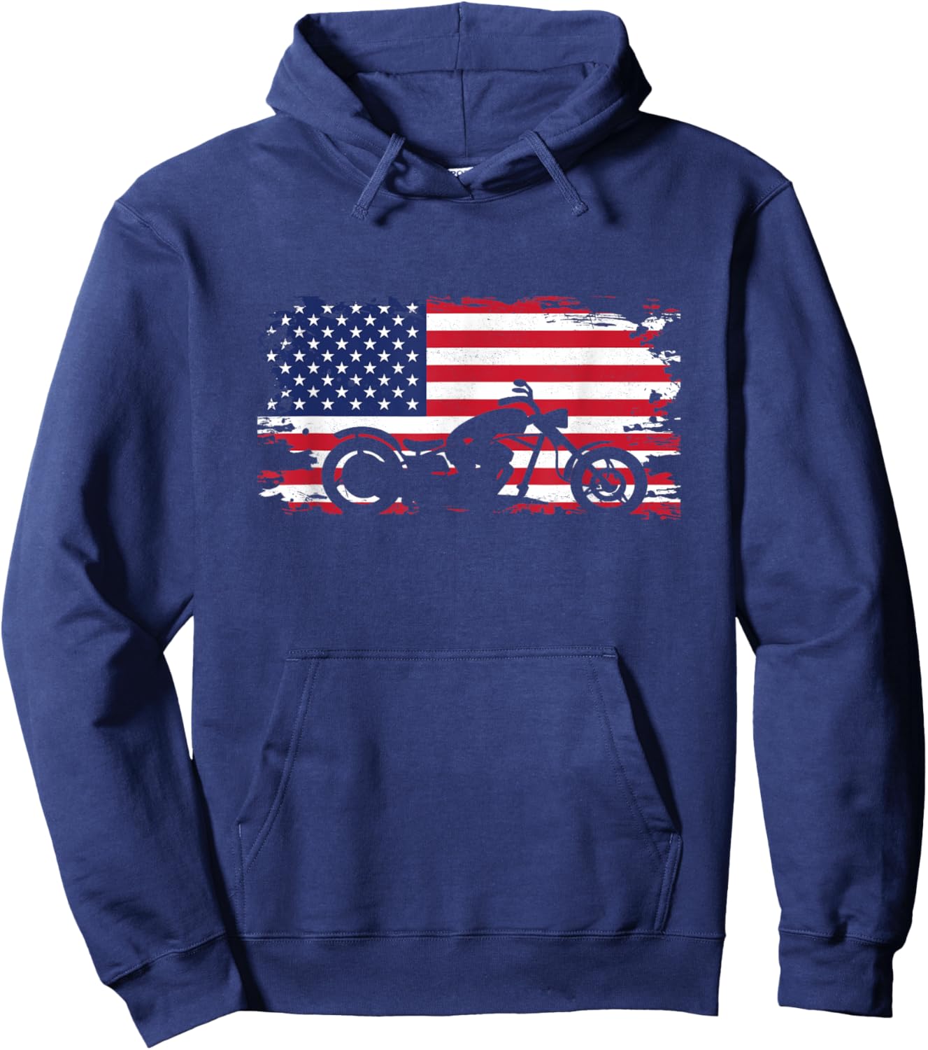 American Flag Motorcycle Apparel - Motorcycle Hoodie - Hoodie | Navy
