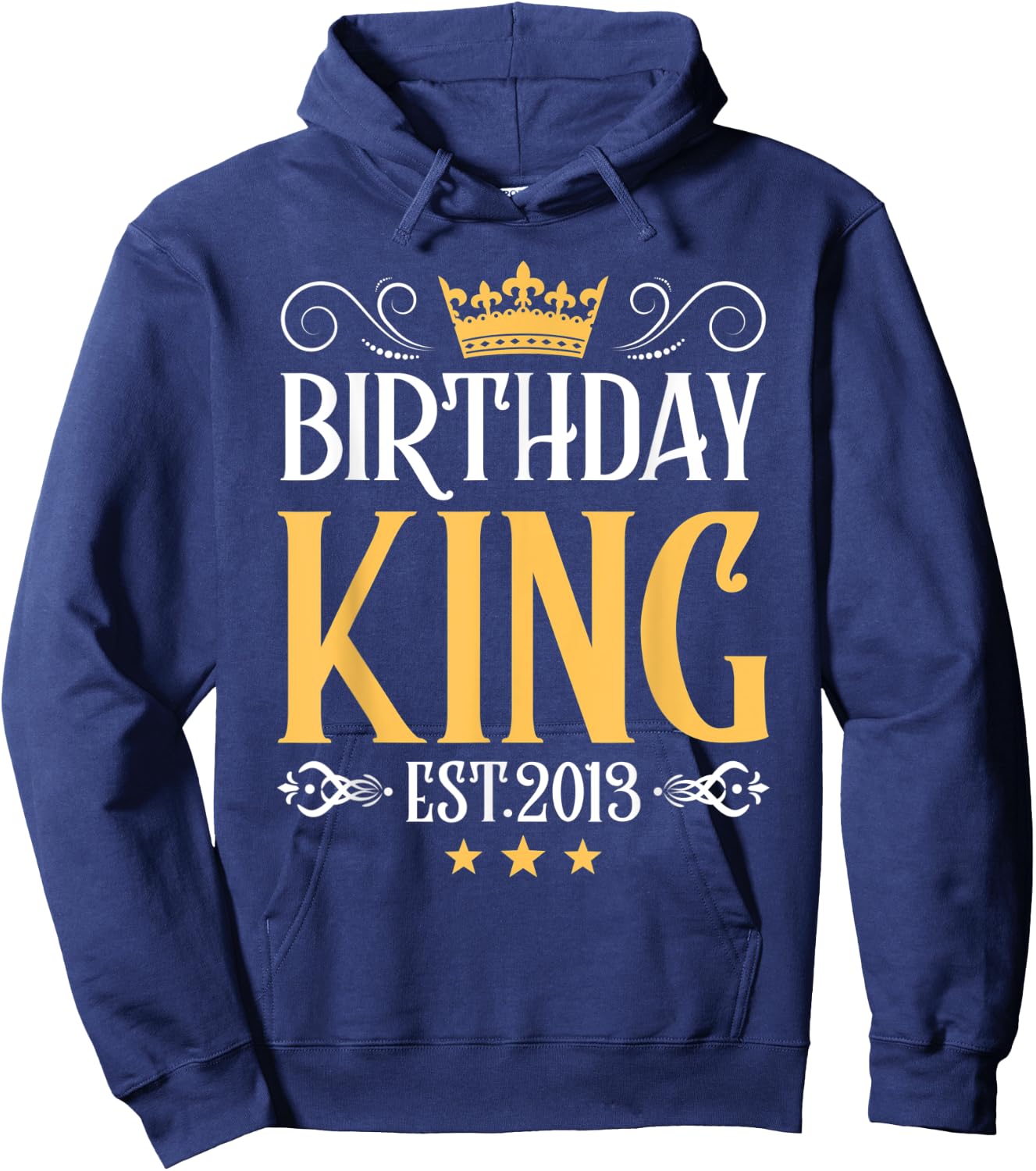 mb 9th Birthday King Est 2013 Golden Crown Boys Men Hoodie - Hoodie | Navy