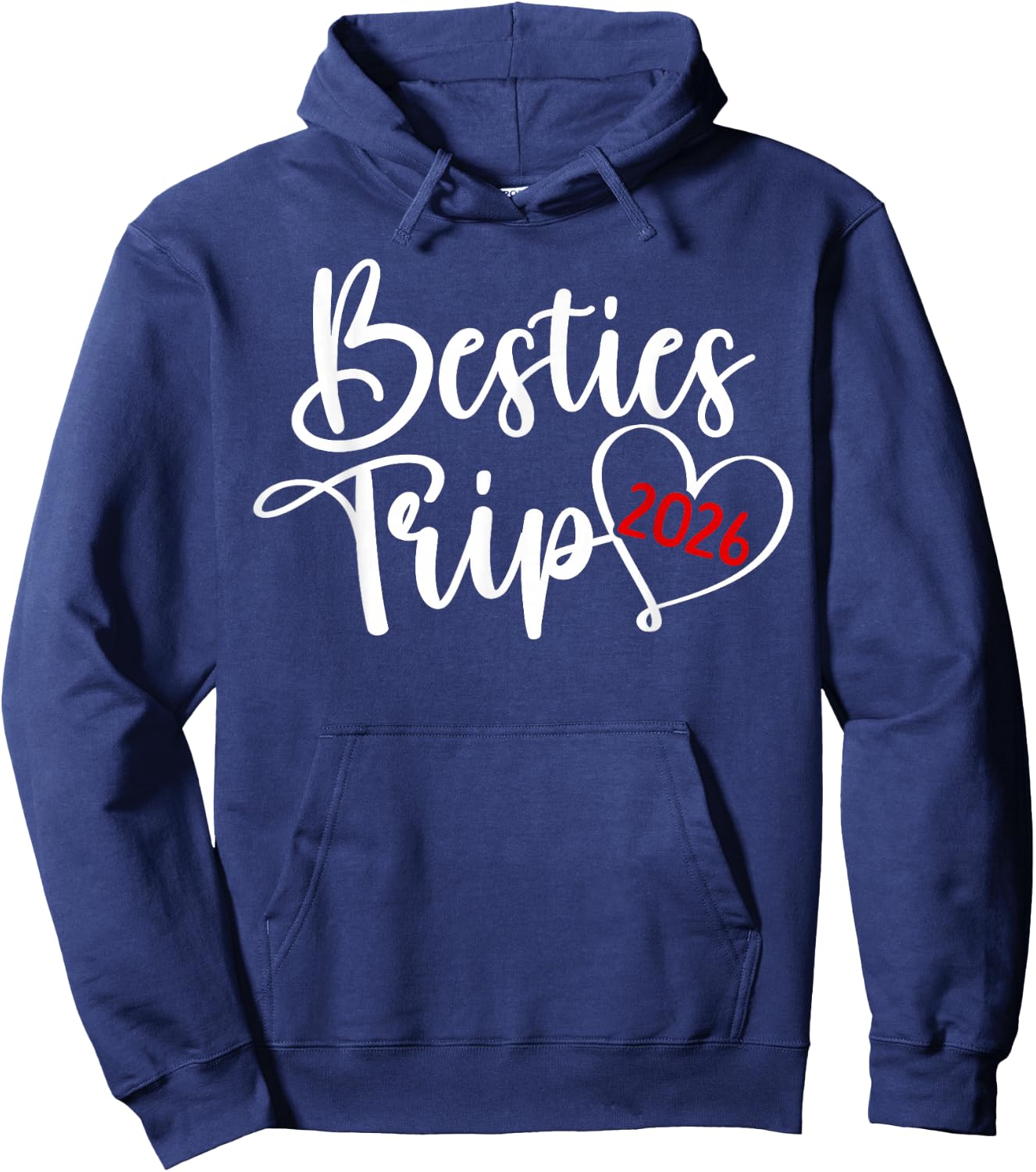 Besties Trip 2026 Heart Vacation Best Friend Night Out Hoodie - Hoodie | Navy