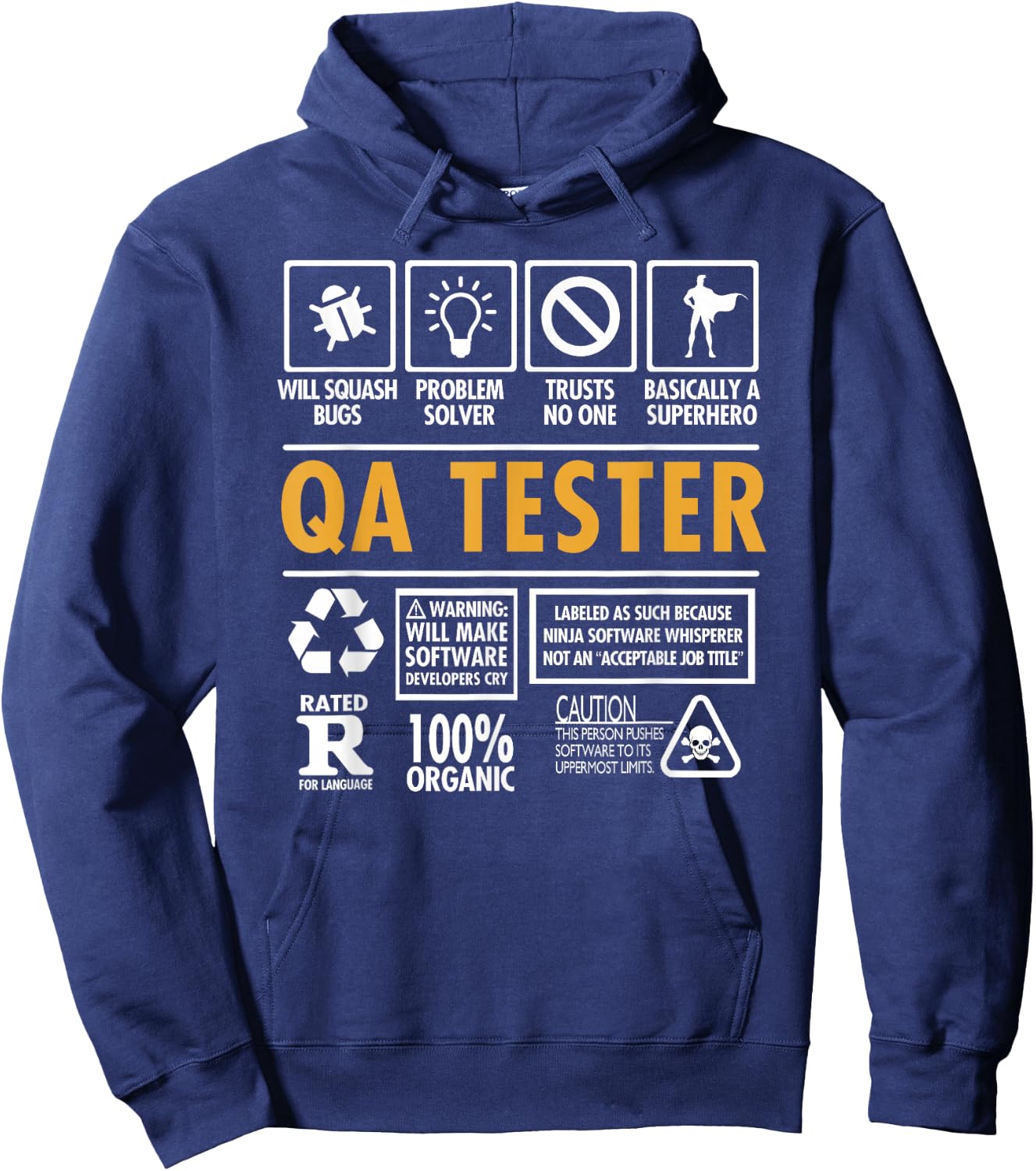 QA Tester Quality Assurance Tester or Analyst Funny Hoodie - Hoodie | Navy