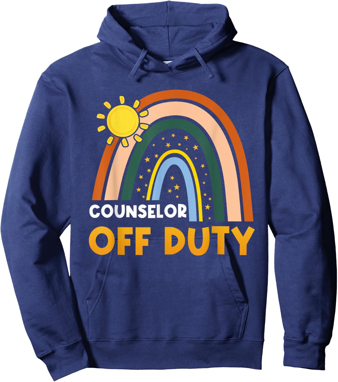 Rainbow Counselor Off Duty Happy Last Day Of School Summer Men Women Hoodie - Hoodie | Navy