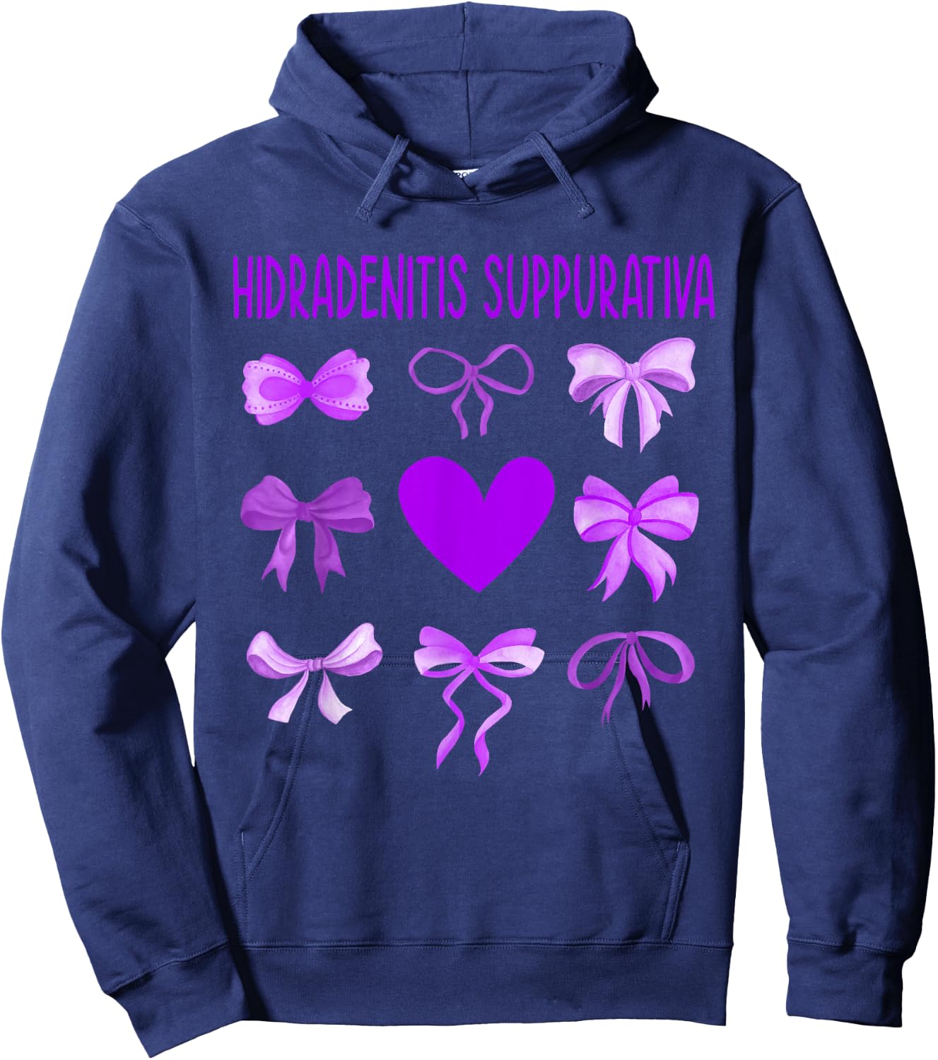 Hidradenitis Suppurativa Awareness Ribbon Gift, Support Hidr Hoodie - Hoodie | Navy