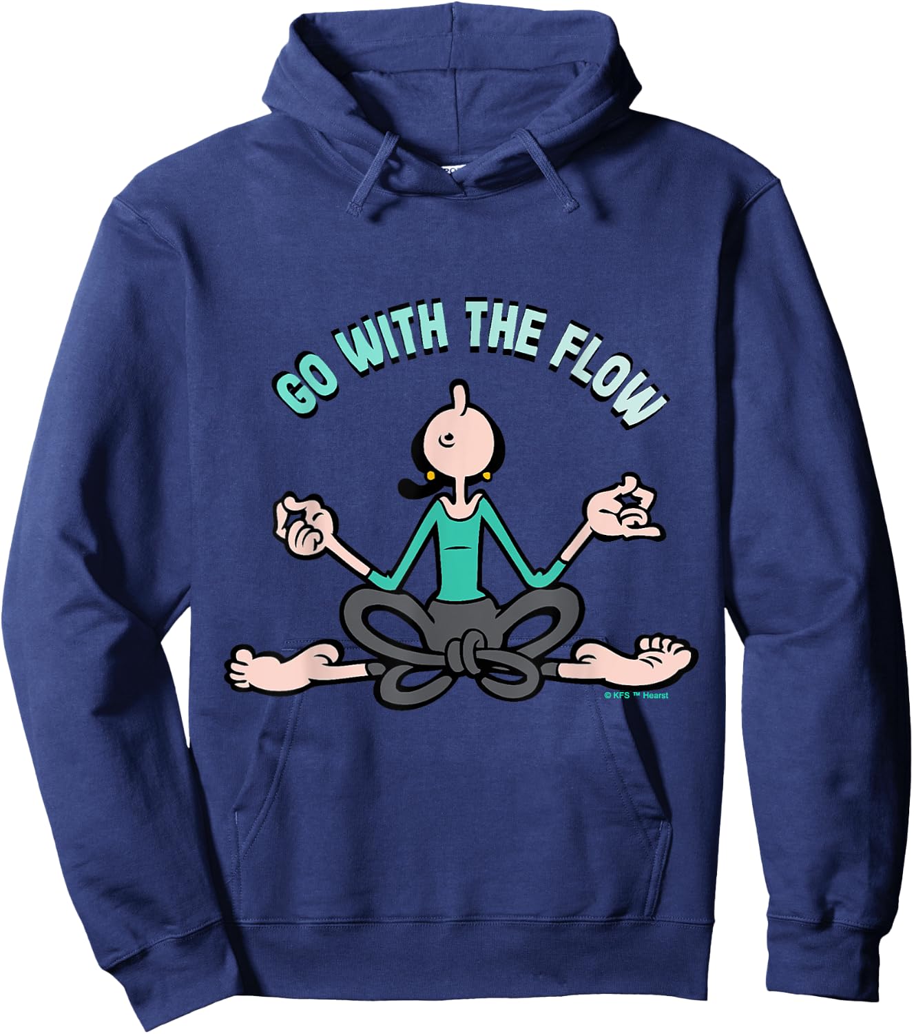 Olive Oyl "Go with the Flow" Yoga for Humanity Day Hoodie - Hoodie | Navy