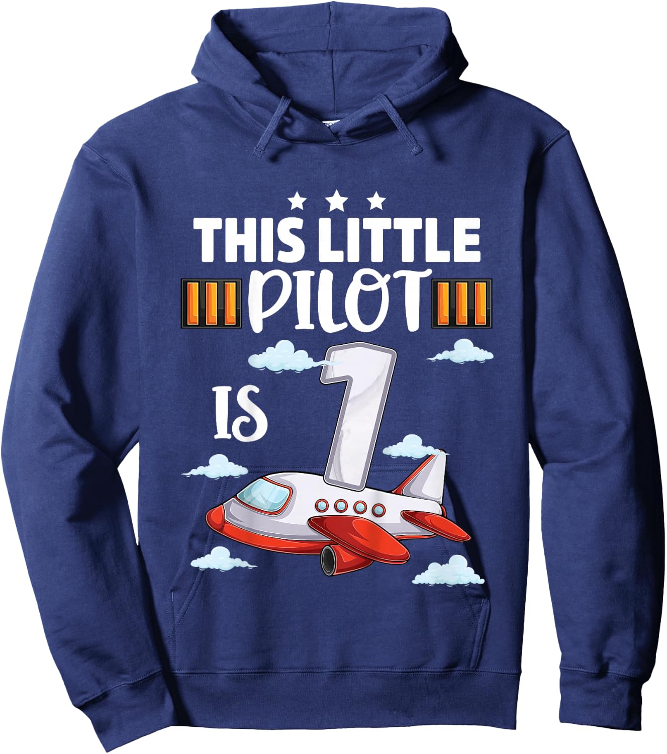 1 year old Boy Girl Airplane Pilot 1st Birthday Aircraft Hoodie - Hoodie | Navy