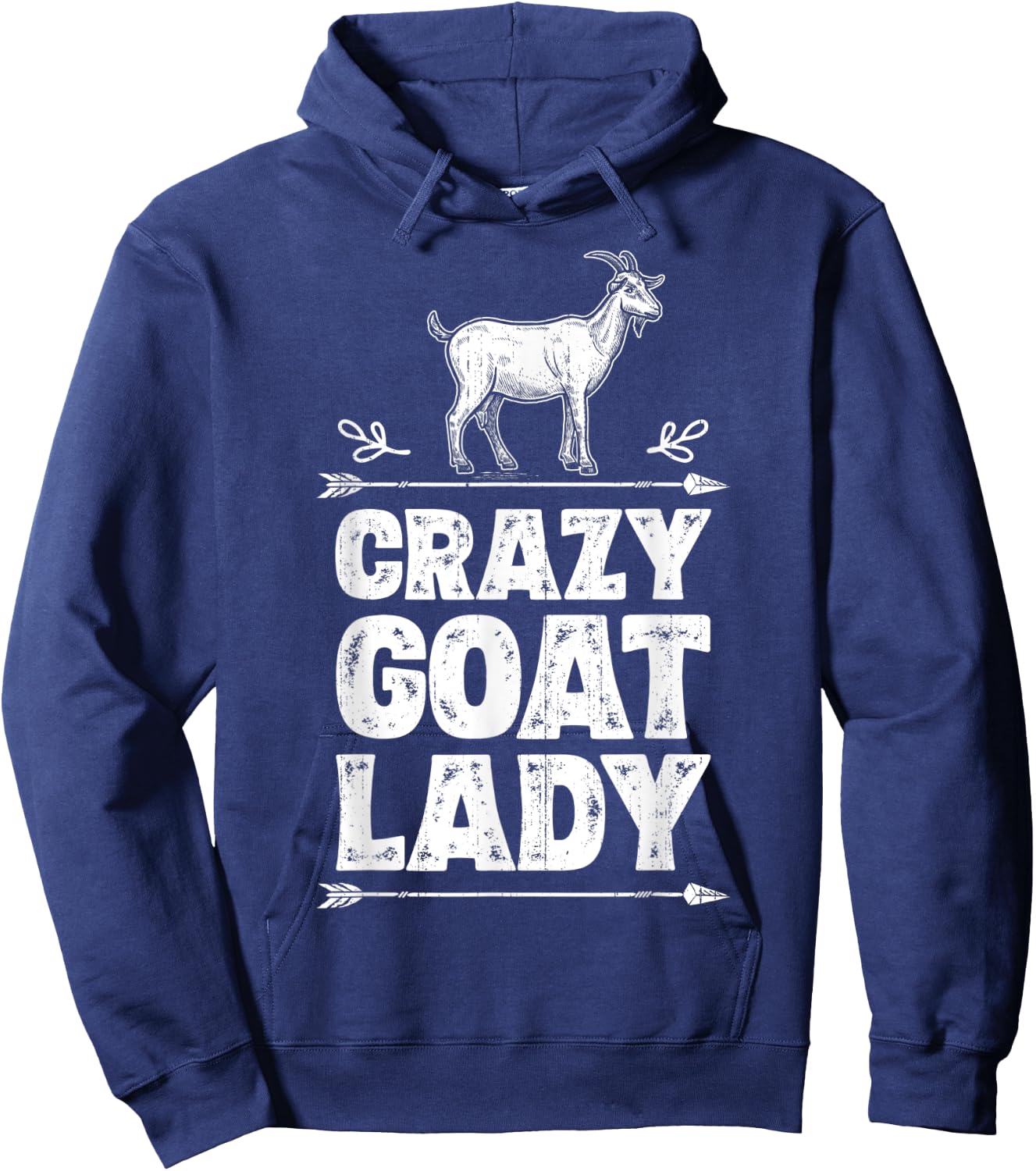 Crazy Goat Lady Girls Women Farmer Farm Animal Lover Vintage Hoodie - Hoodie | Navy