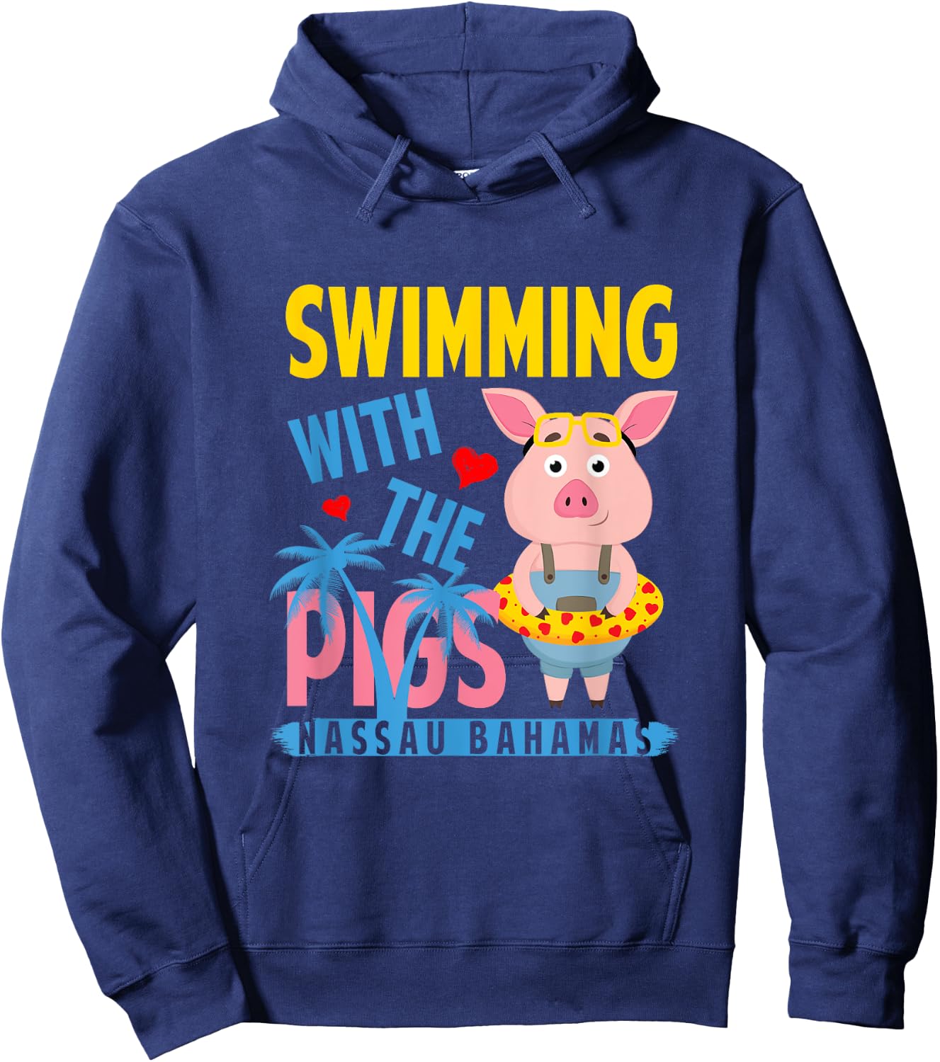 Swimming With The Pigs Nassau Bahamas Hello Summer Beach Women Hoodie - Hoodie | Navy