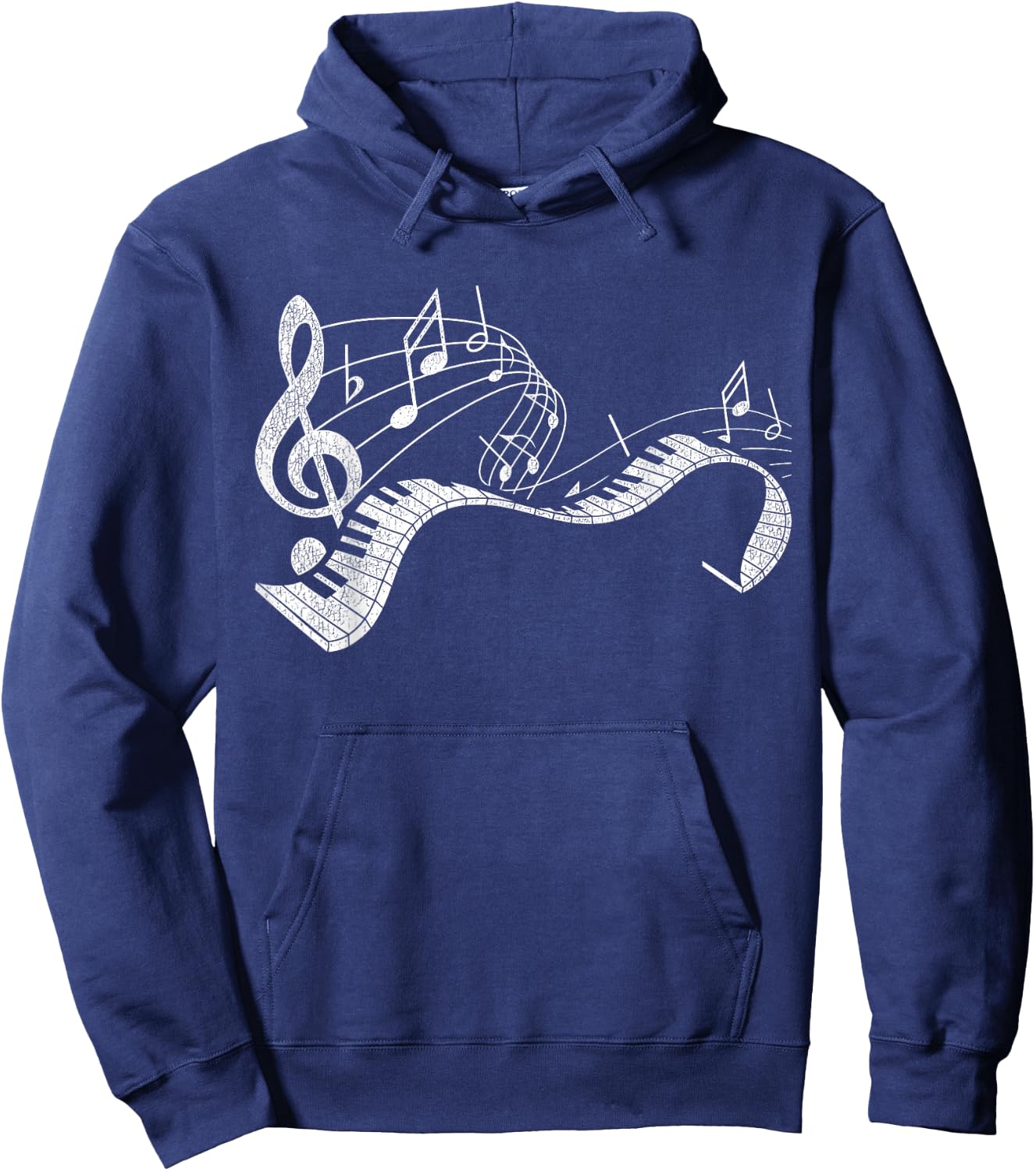 Pianist Music Notes Treble Clef Piano Player Keyboard Piano Hoodie - Hoodie | Navy