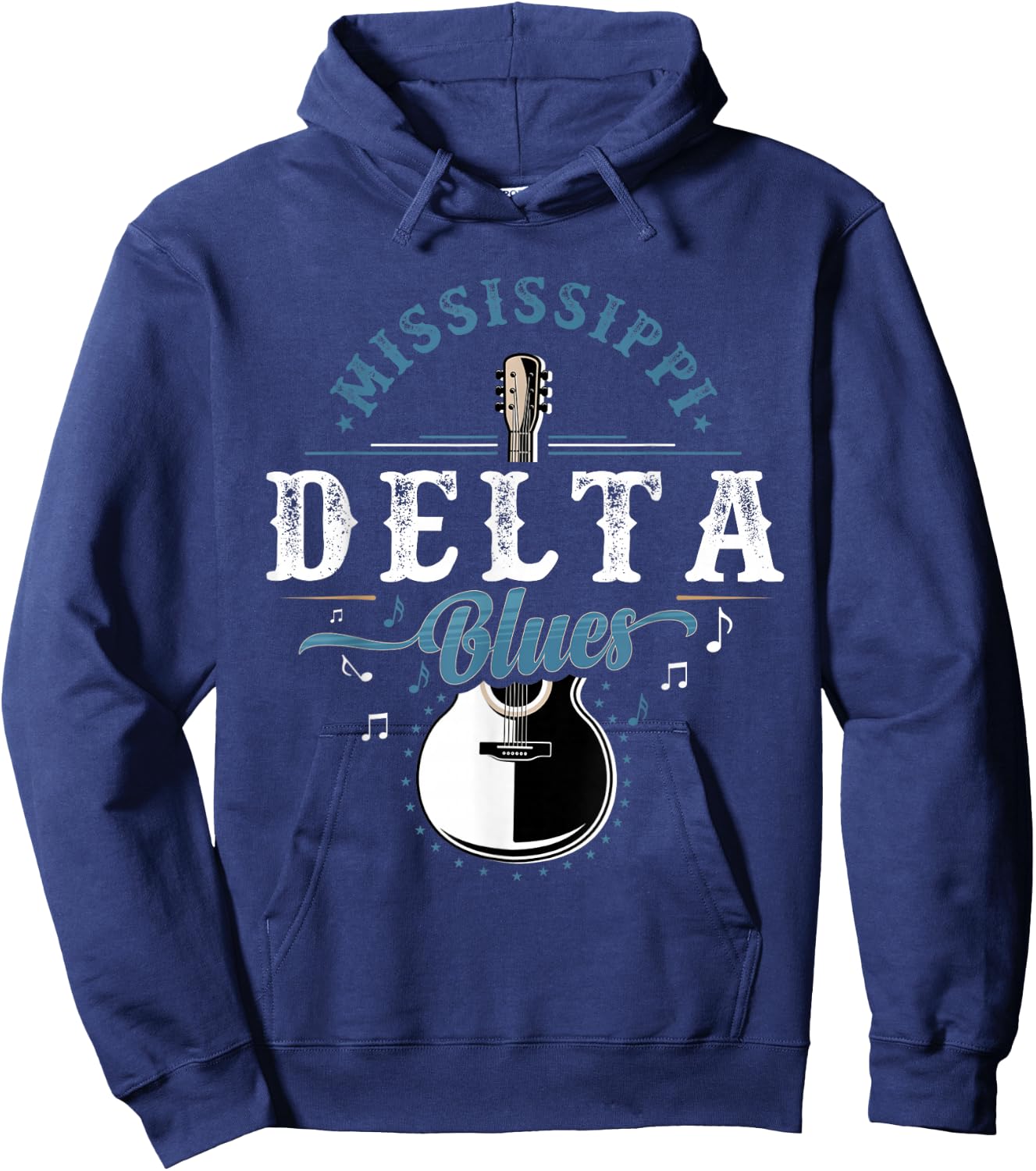 Blues Guitarist or Rock Music or Mississippi Delta Blues Hoodie - Hoodie | Navy