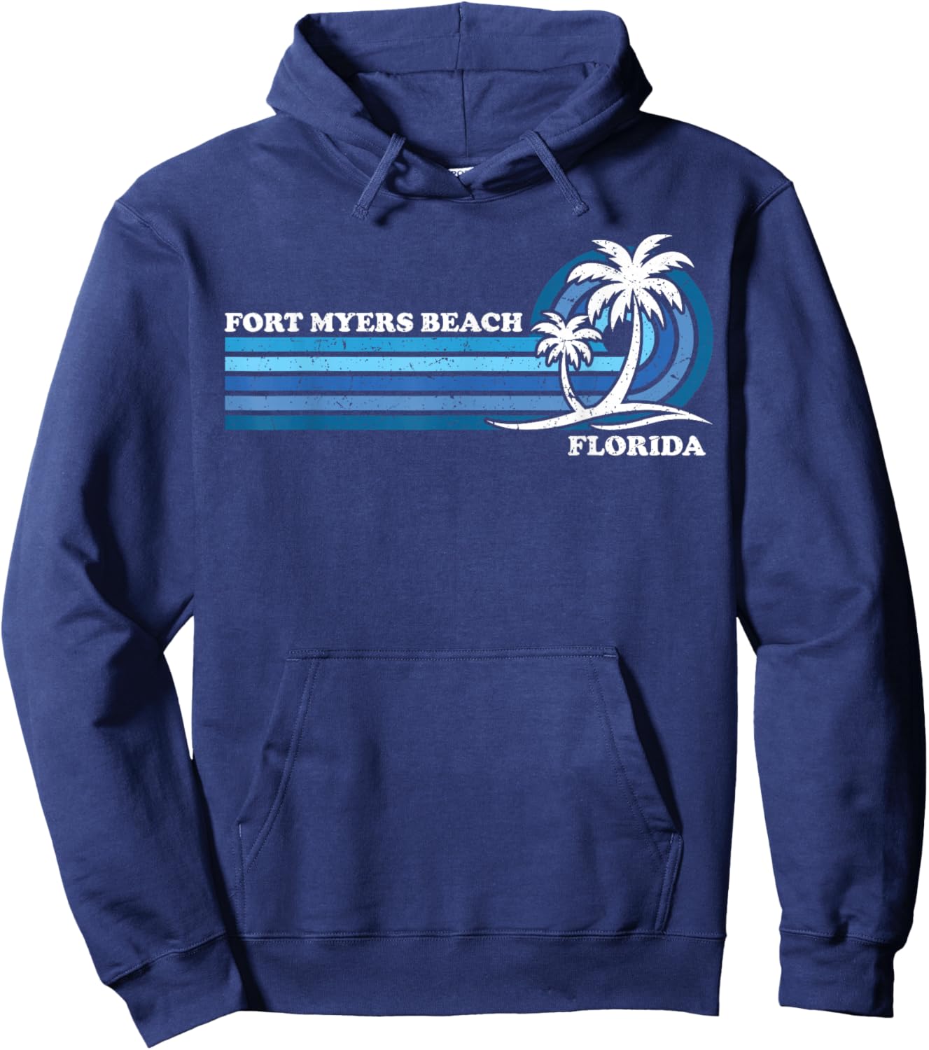 Retro Vintage Family Vacation Florida Fort Myers Beach Hoodie - Hoodie | Navy