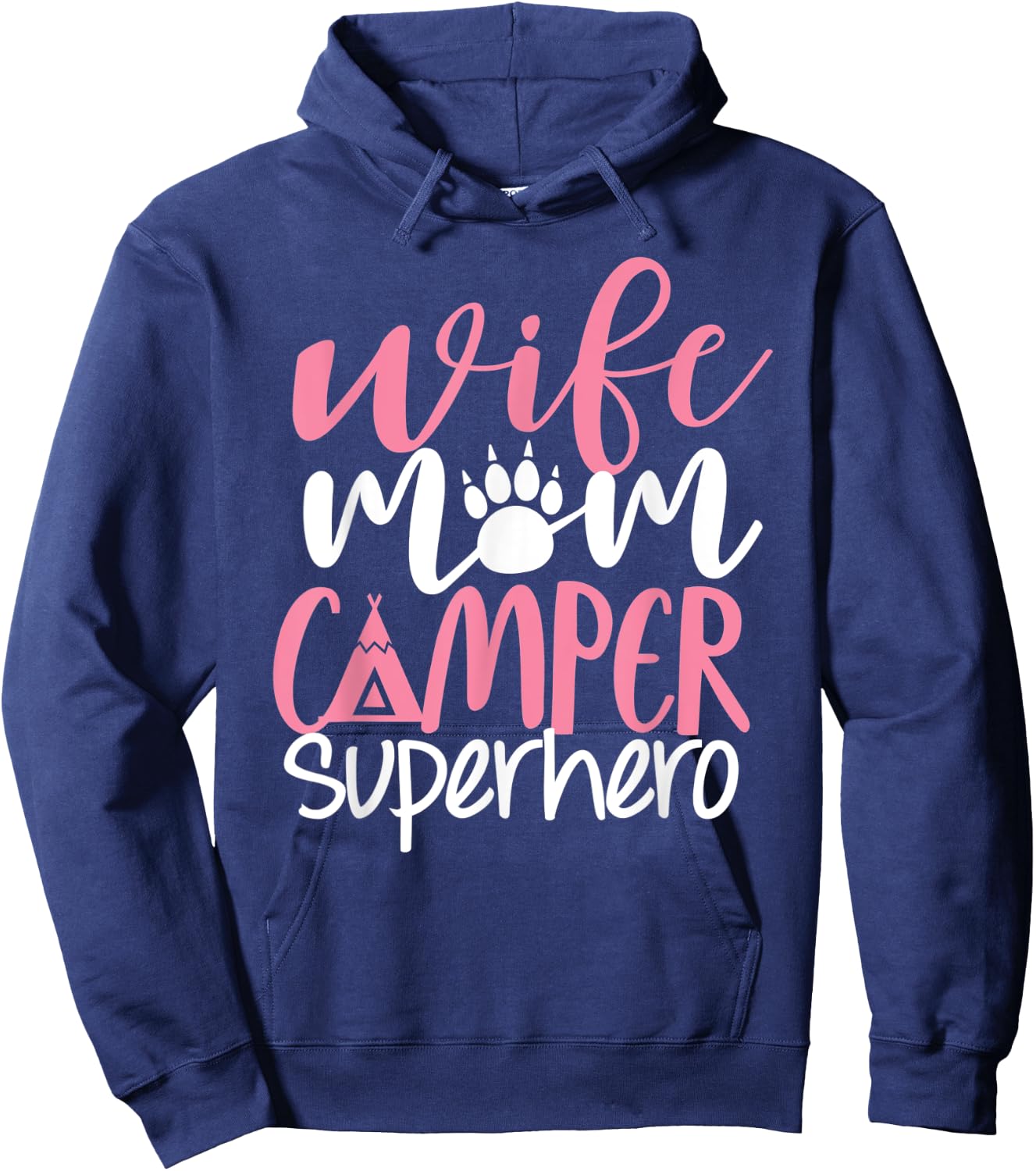 Camping Mom Shirt Funny Wife Mom Camper Superhero Mama Women Hoodie - Hoodie | Navy