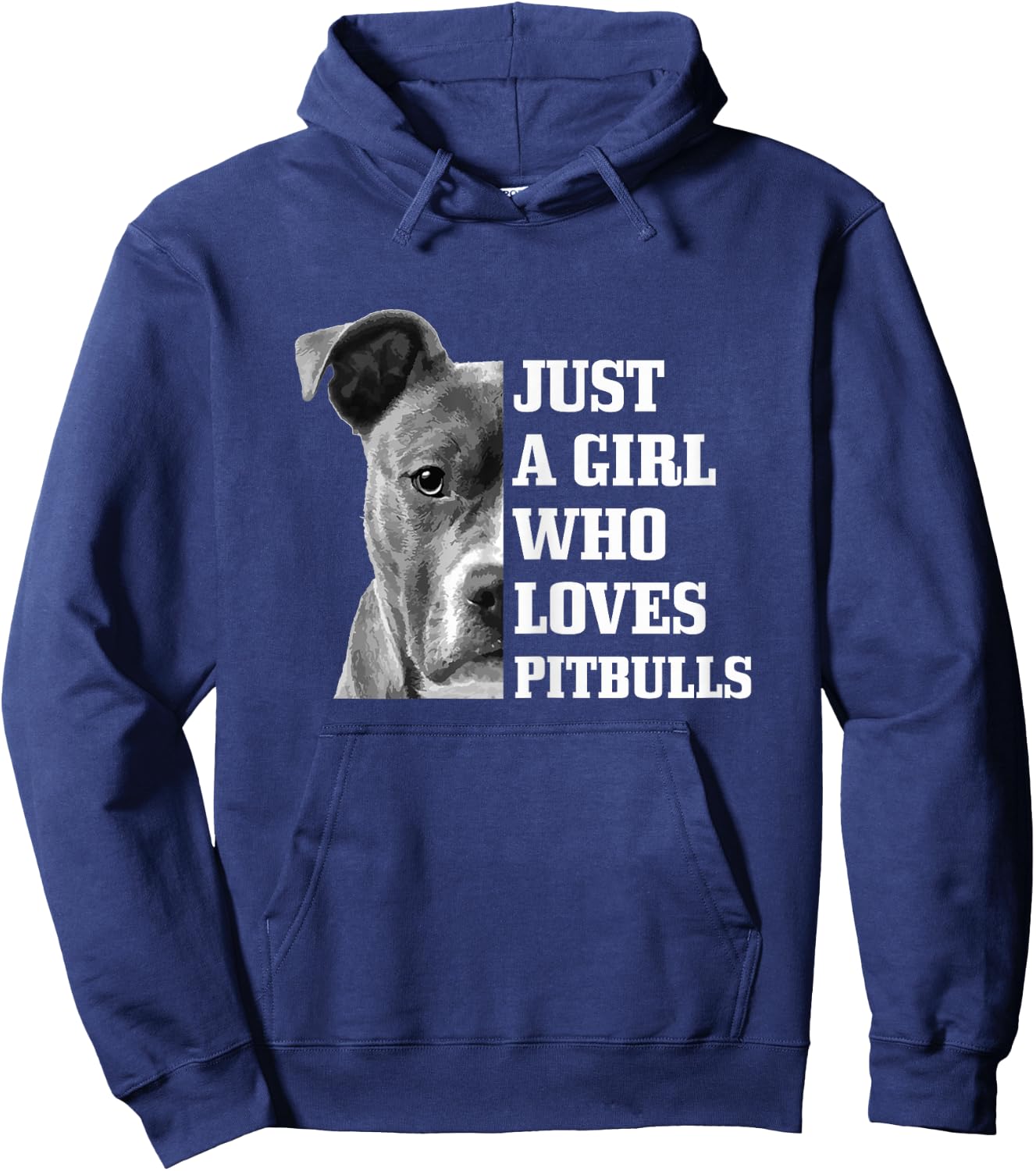 Just A Girl Who Loves Pitbulls Dog Pitbull Mom Funny Hoodie - Hoodie | Navy