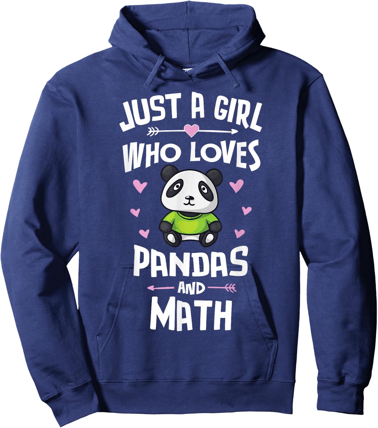 Just A Girl Who Loves Pandas And Math Gift Women Hoodie - Hoodie | Navy