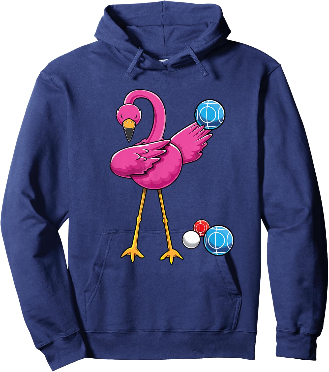 Cute Dabbing Flamingo Bocce Ball Player Boccie Girls Bocci Hoodie - Hoodie | Navy