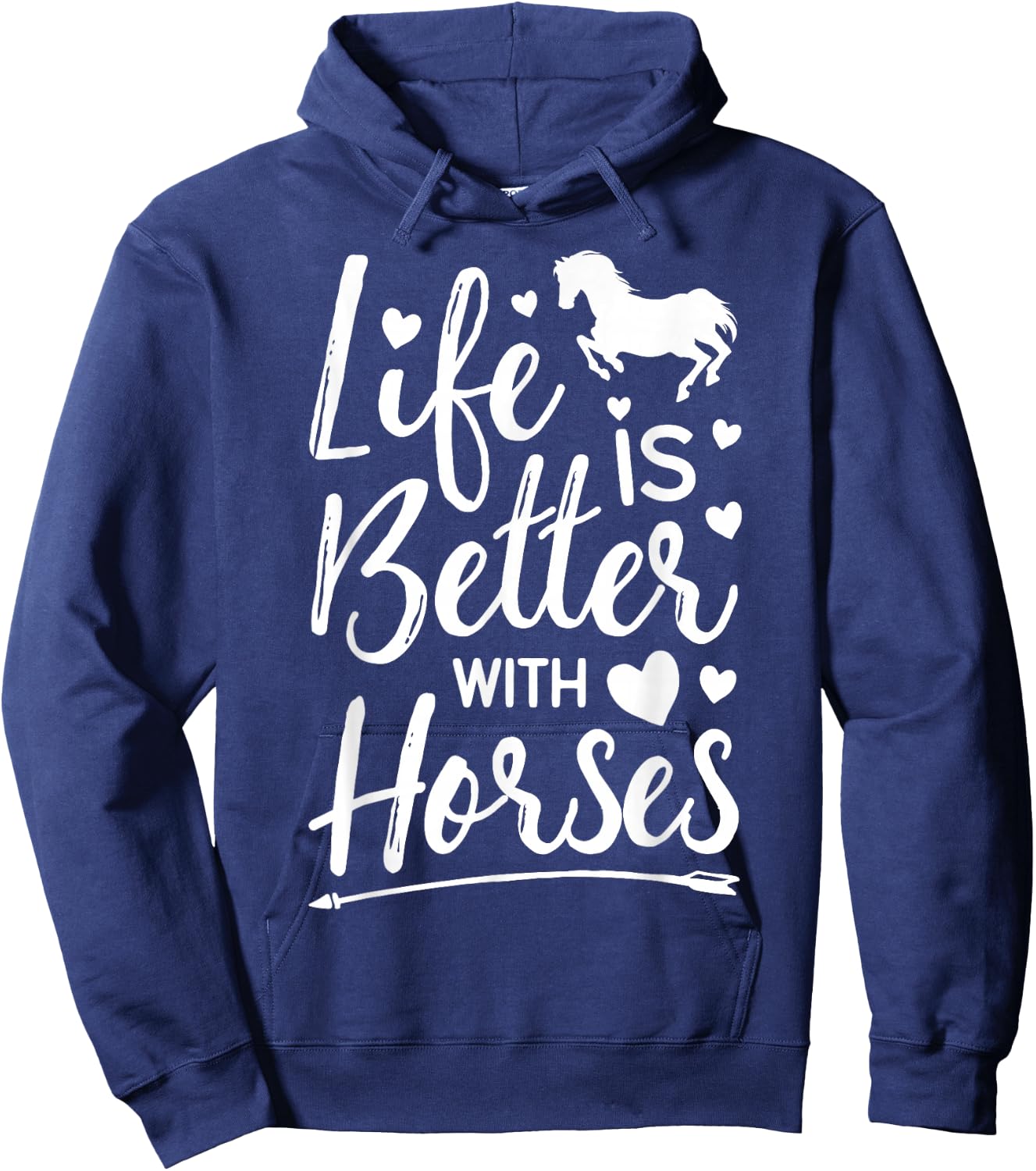 Life Is Better With Horses Horse Girl Riding Racing Gifts Hoodie - Hoodie | Navy
