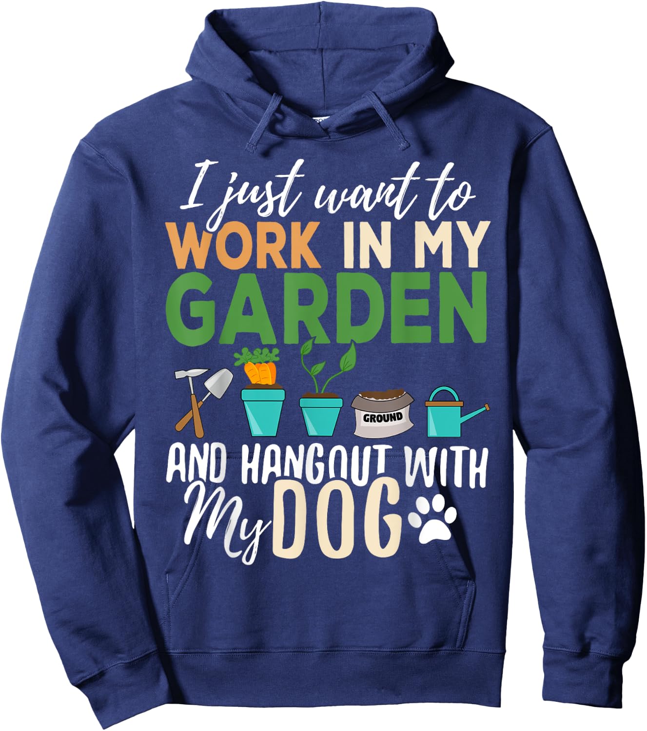 Gardening Dog Lover Gardener Garden Pet Gift Plants Men Women Hoodie - Hoodie | Navy
