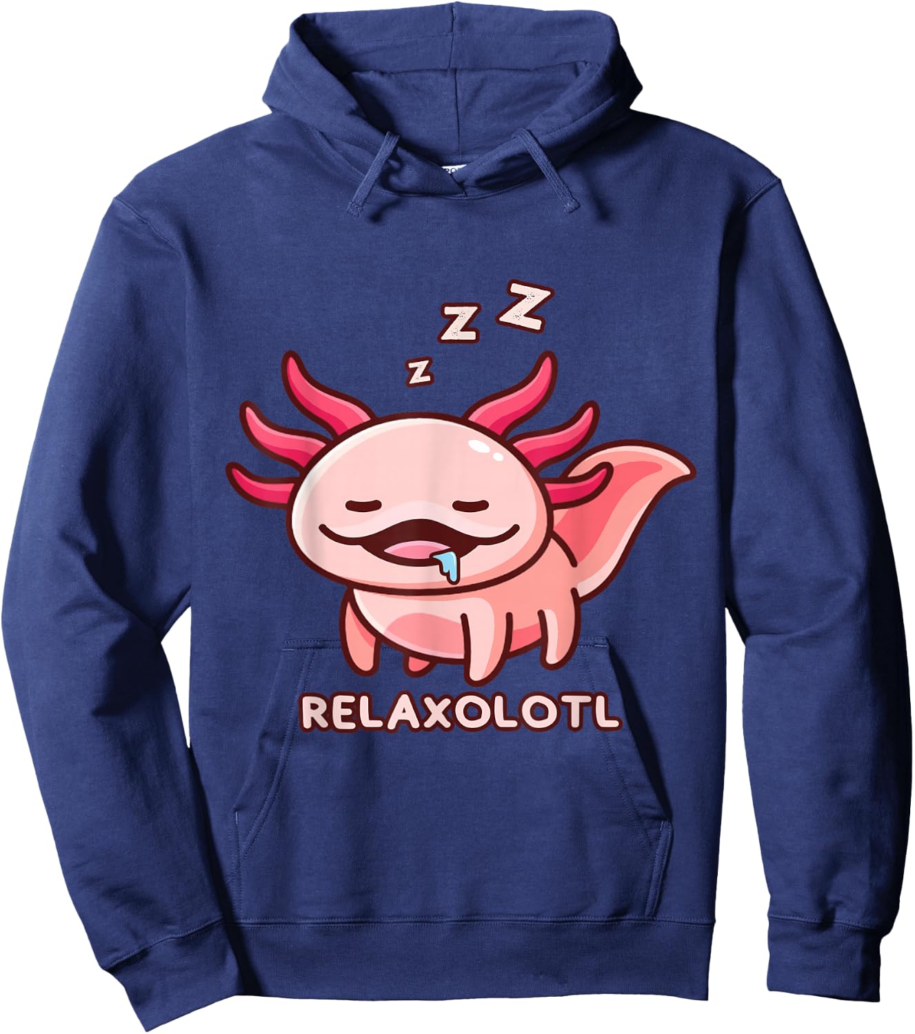 Cute Axolotl Adorable Amphibia Mexican Salamander Relaxolotl Hoodie - Hoodie | Navy